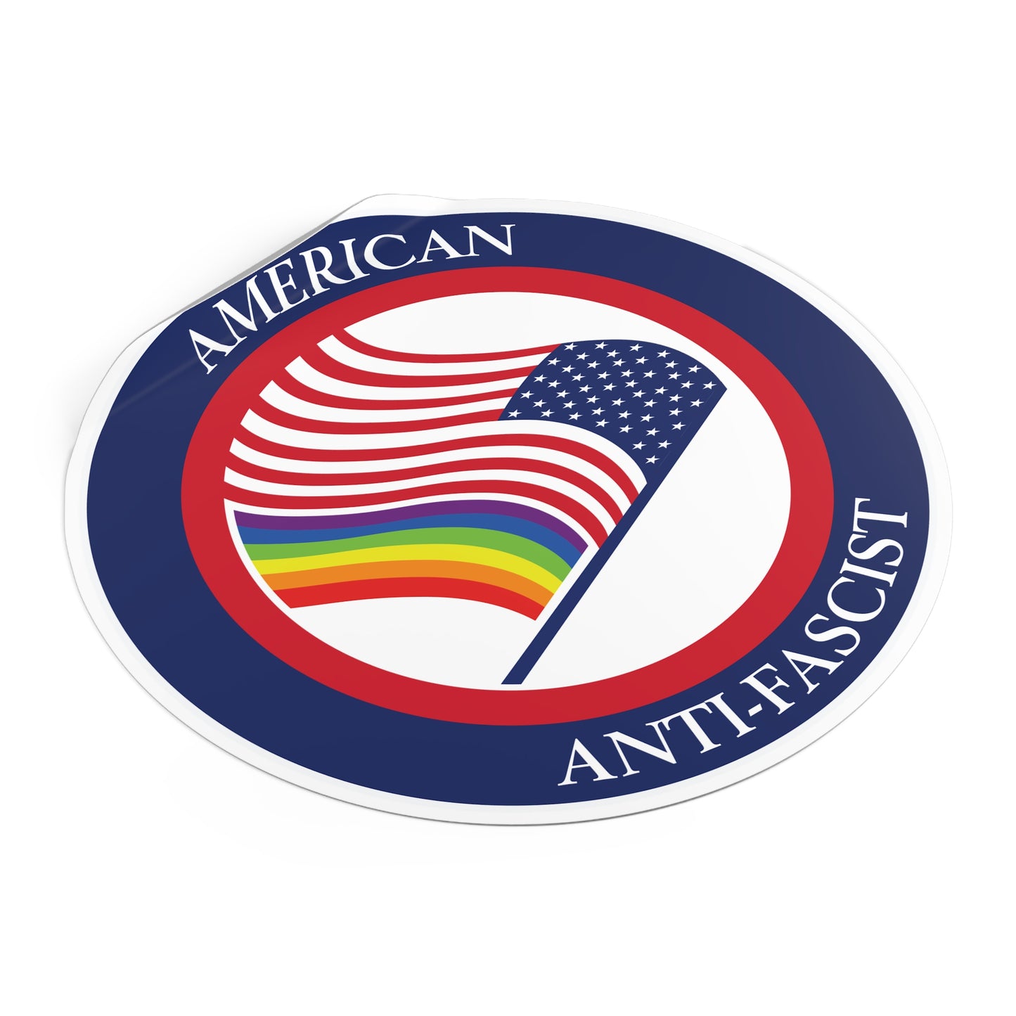 American Anti-Fascist - Round Vinyl Stickers