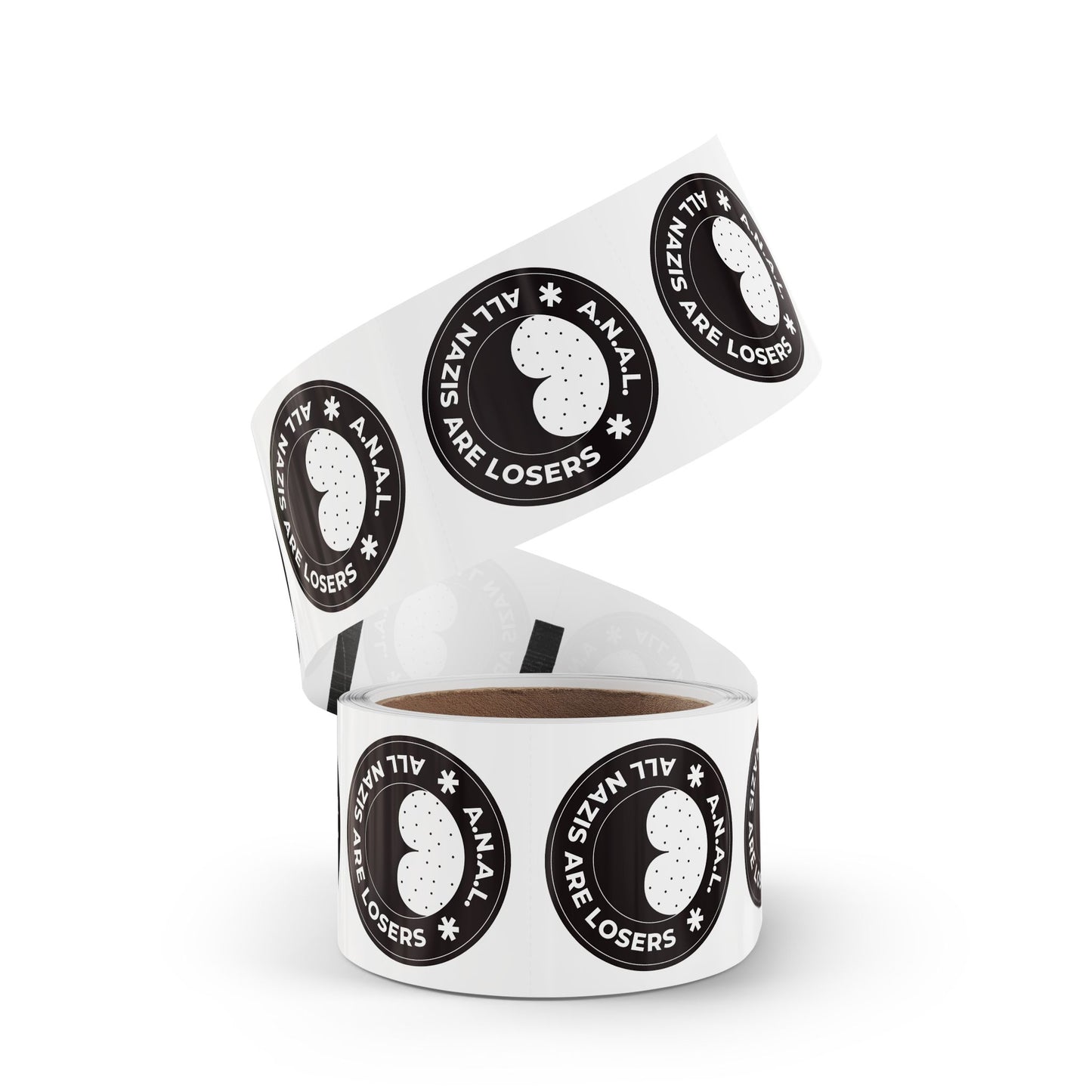 All Nazis Are Losers A.N.A.L. Round Sticker Label Rolls