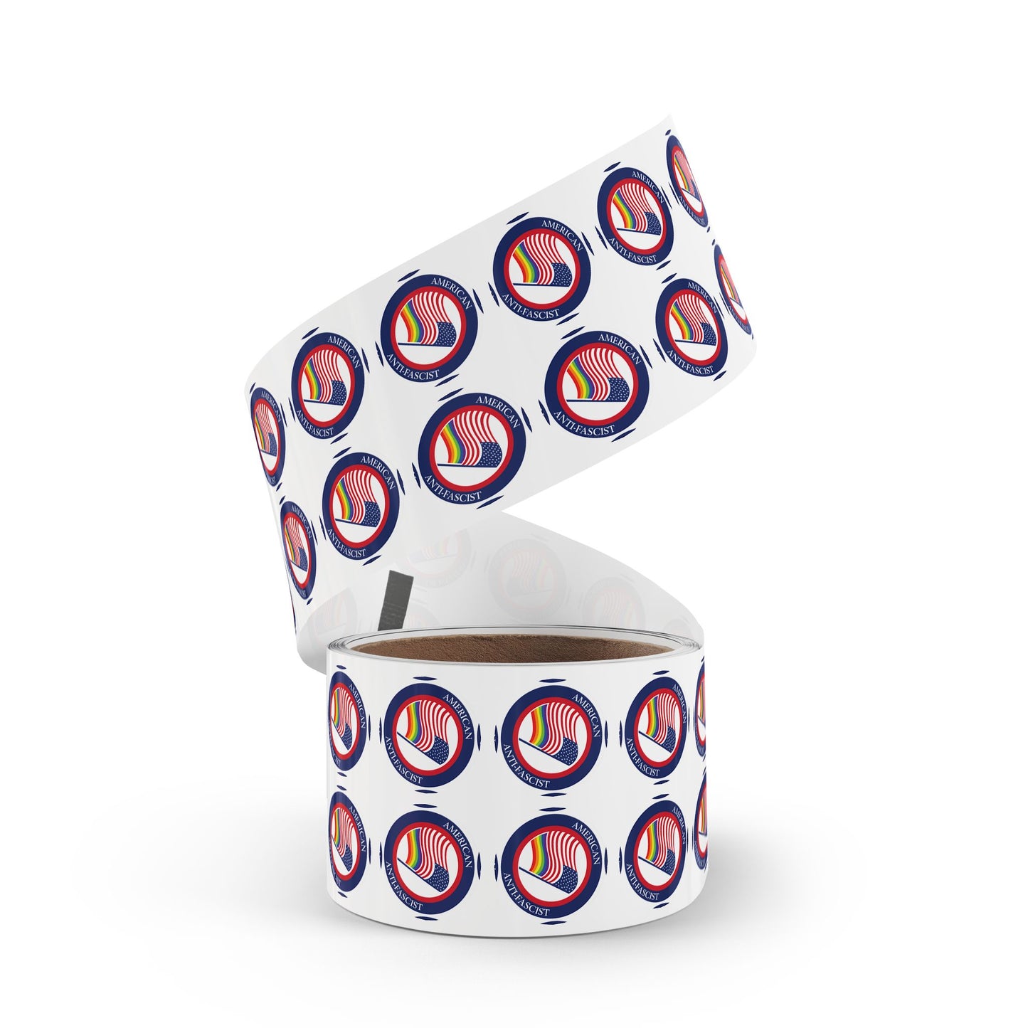 American Anti-Fascist Round Sticker Label Rolls