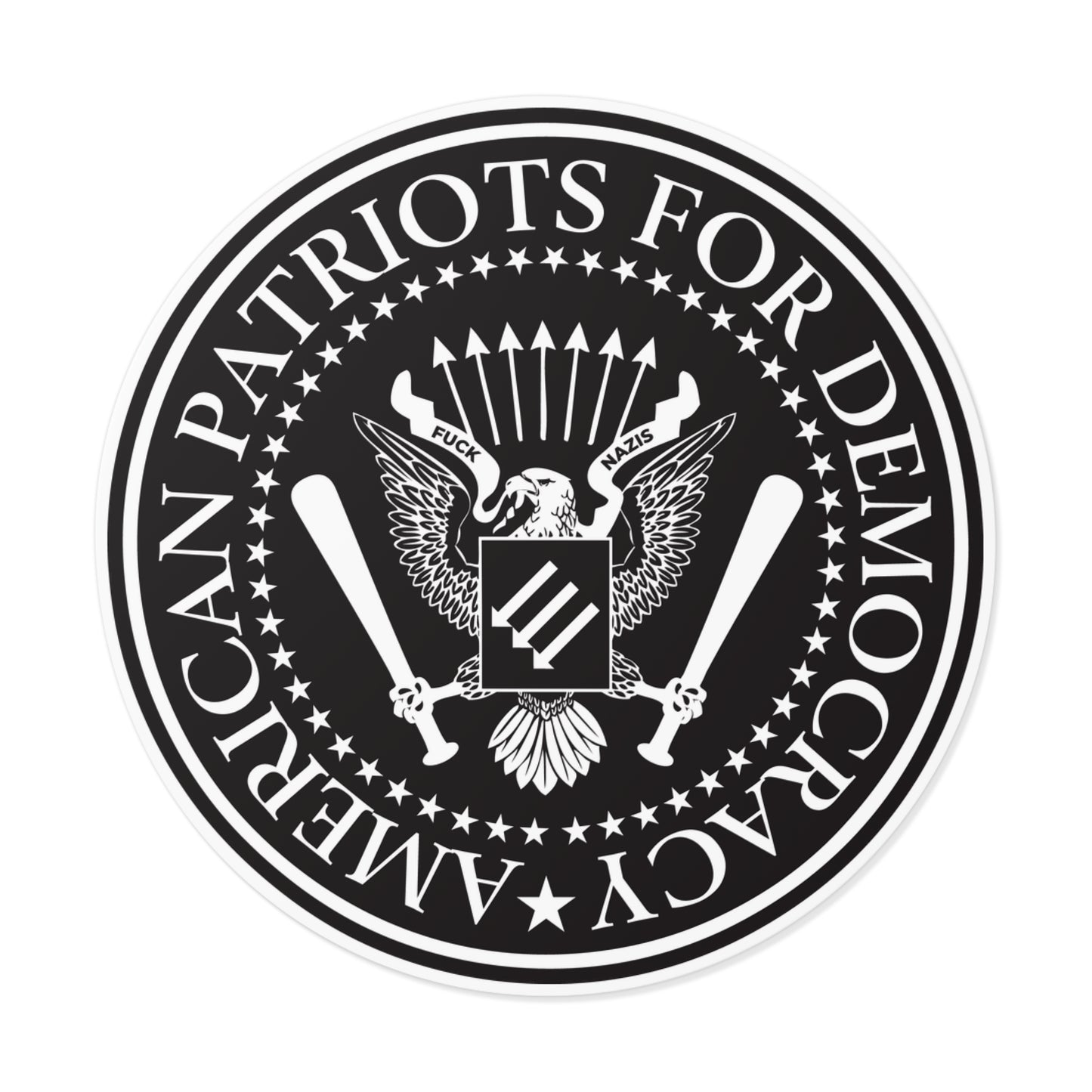 American Patriots For Democracy - Round Vinyl Stickers
