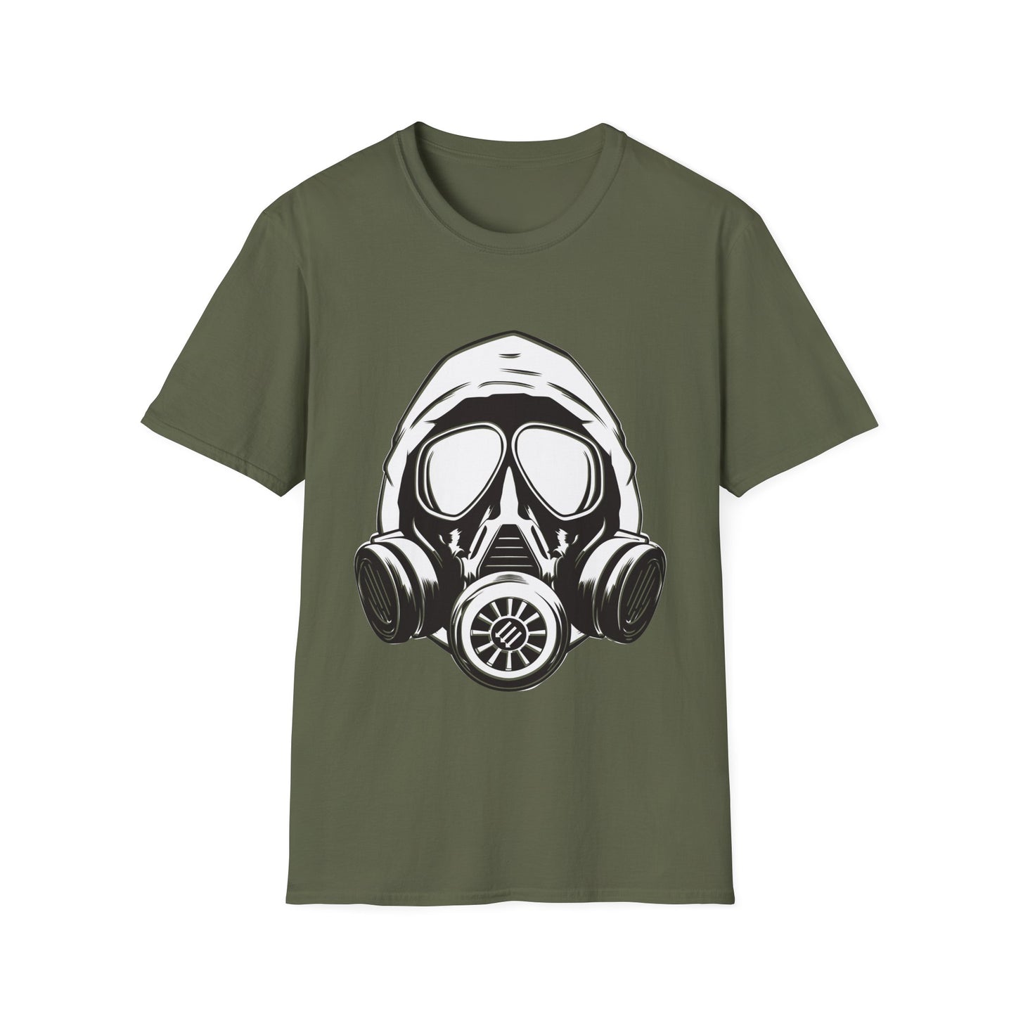 Hooded Antifa Gasmask Three Arrows T-shirt