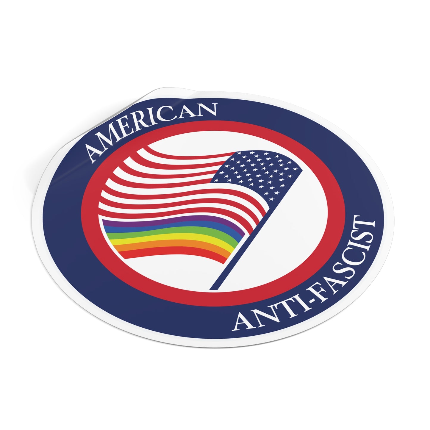 American Anti-Fascist - Round Vinyl Stickers