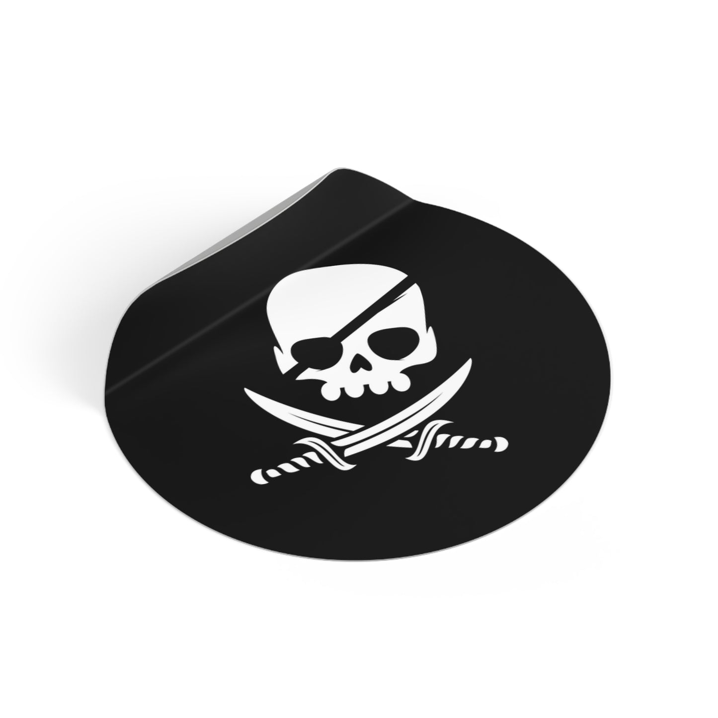 Autocollants ronds en vinyle Motif crâne de pirate