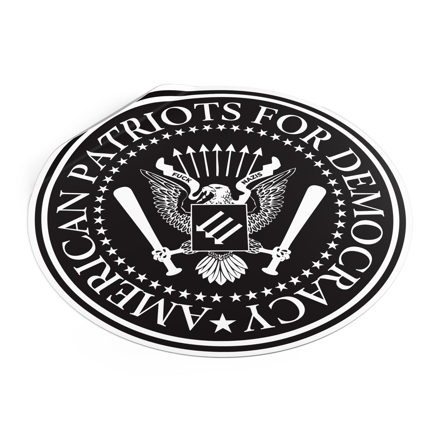 American Patriots For Democracy - Round Vinyl Stickers