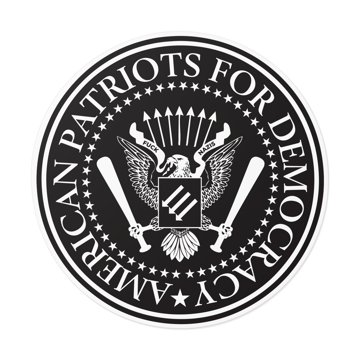 American Patriots For Democracy - Round Vinyl Stickers