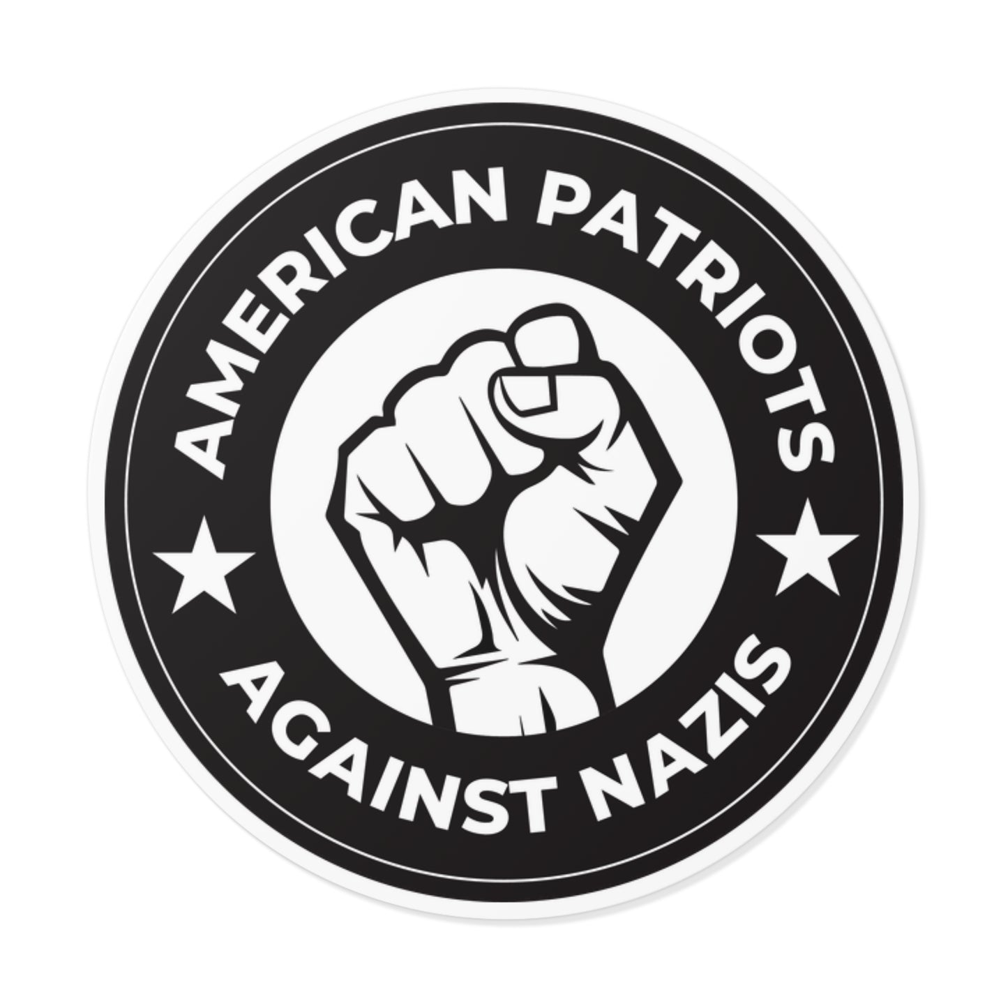 American Patriots Against Nazis - Round Vinyl Stickers - Free Oppression