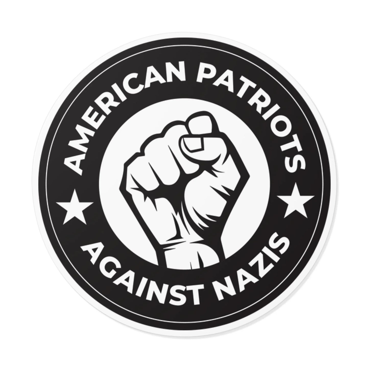 American Patriots Against Nazis - Round Vinyl Stickers - Free Oppression