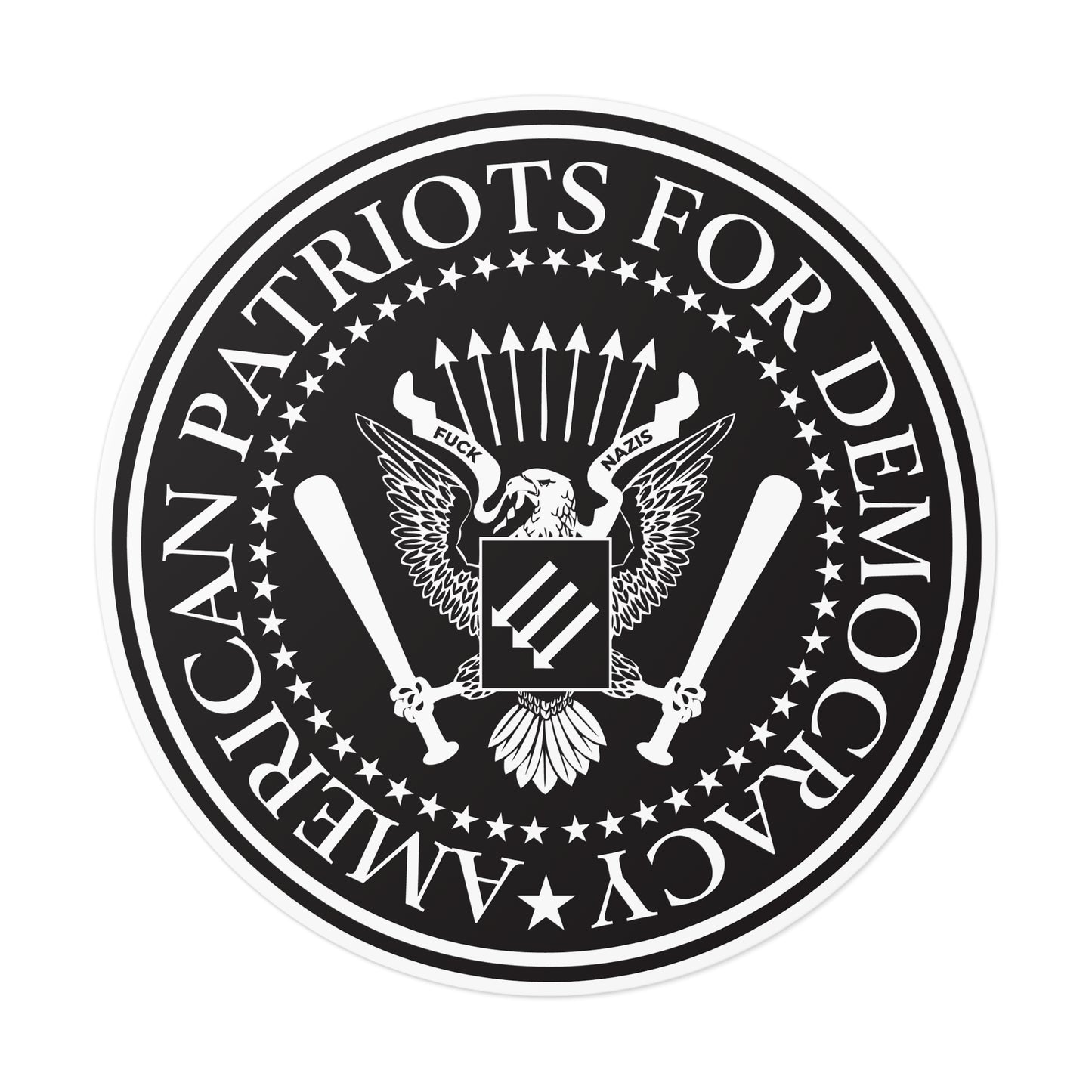 American Patriots For Democracy - Round Vinyl Stickers