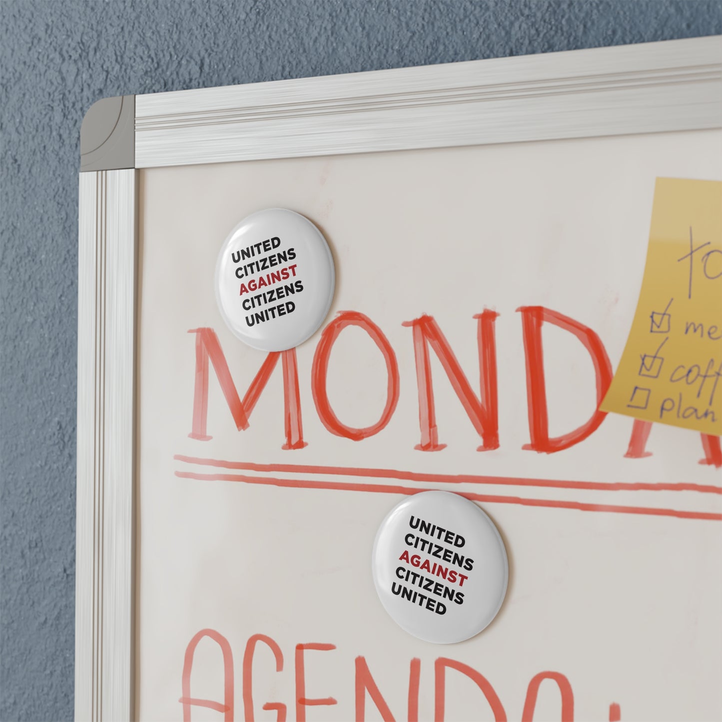 Round Button Magnet - Citizens United Against Citizens United - 1 & 10 pcs - Free Oppression