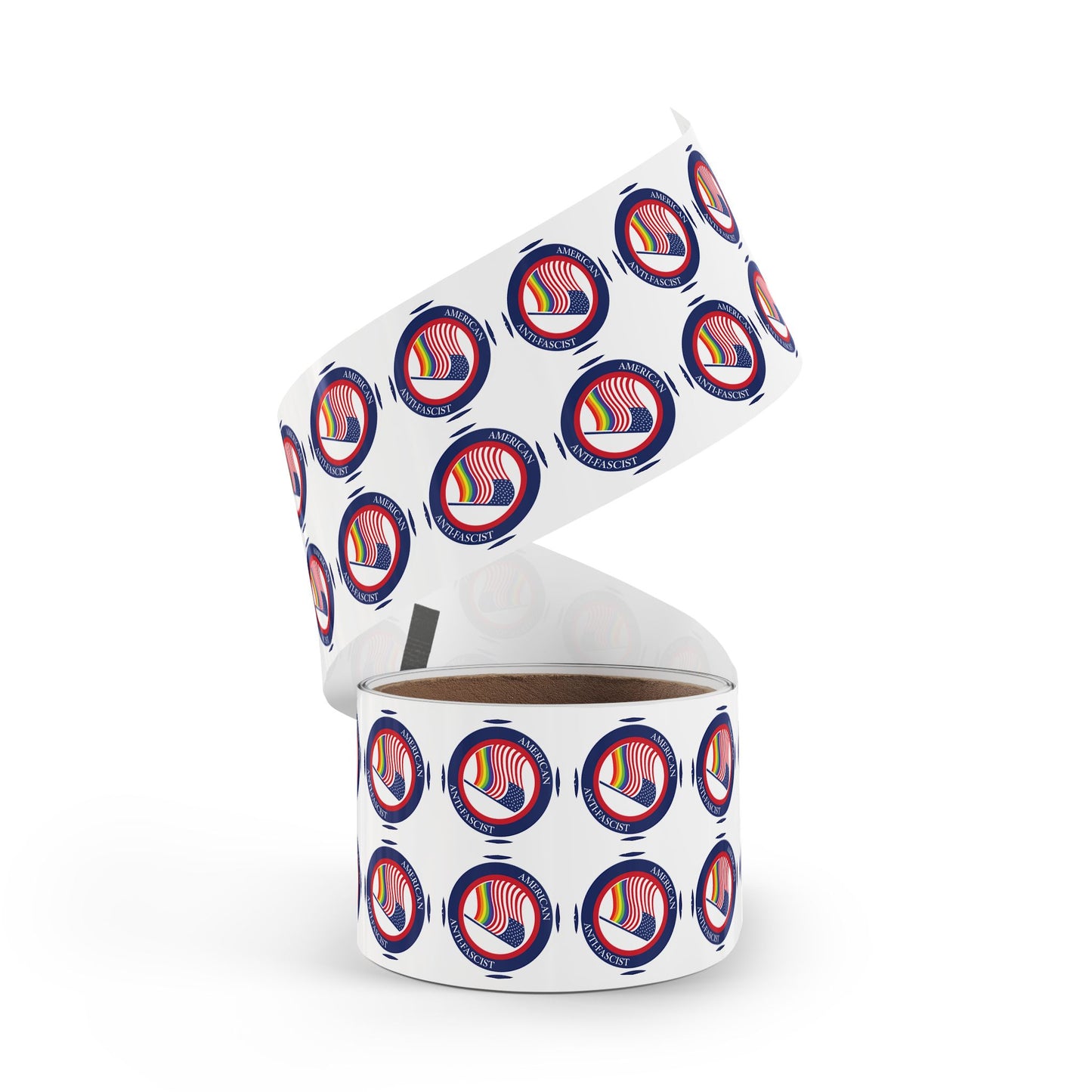 American Anti-Fascist Round Sticker Label Rolls
