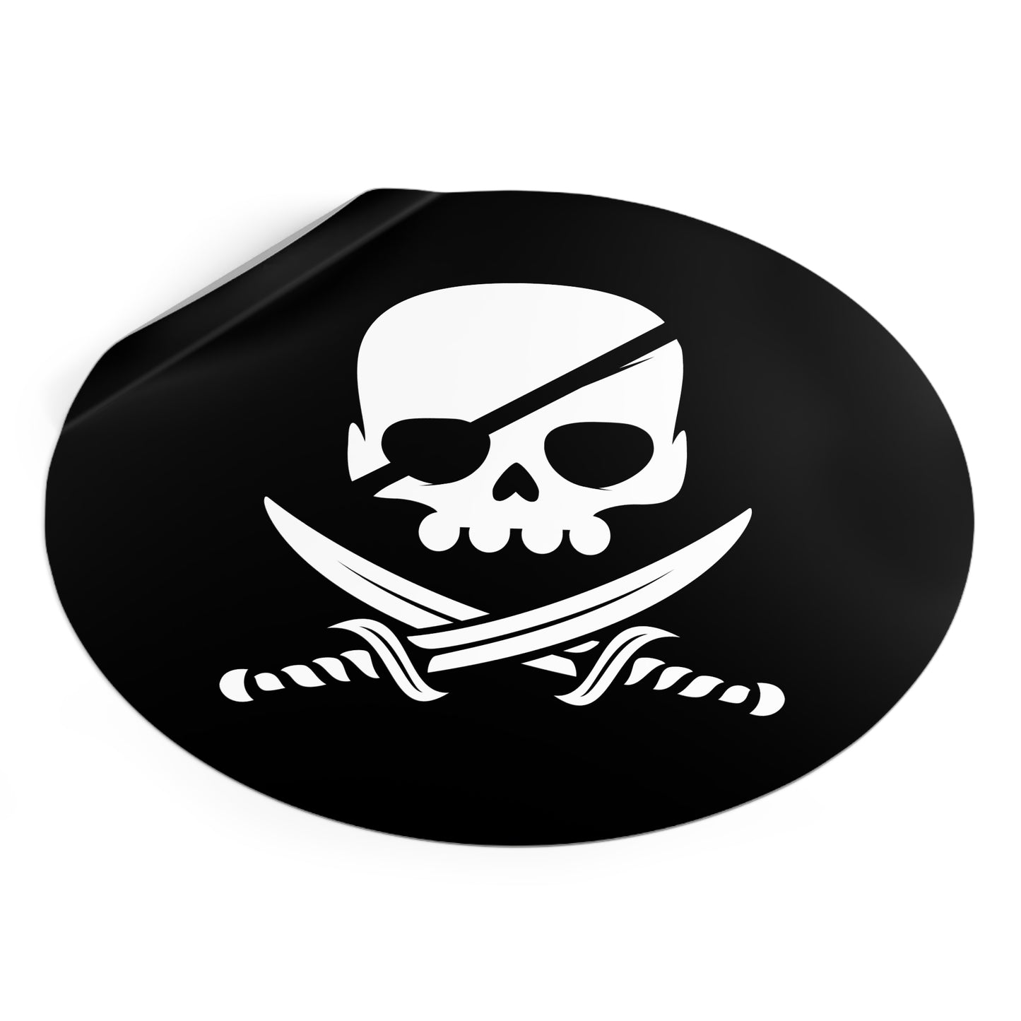 Autocollants ronds en vinyle Motif crâne de pirate