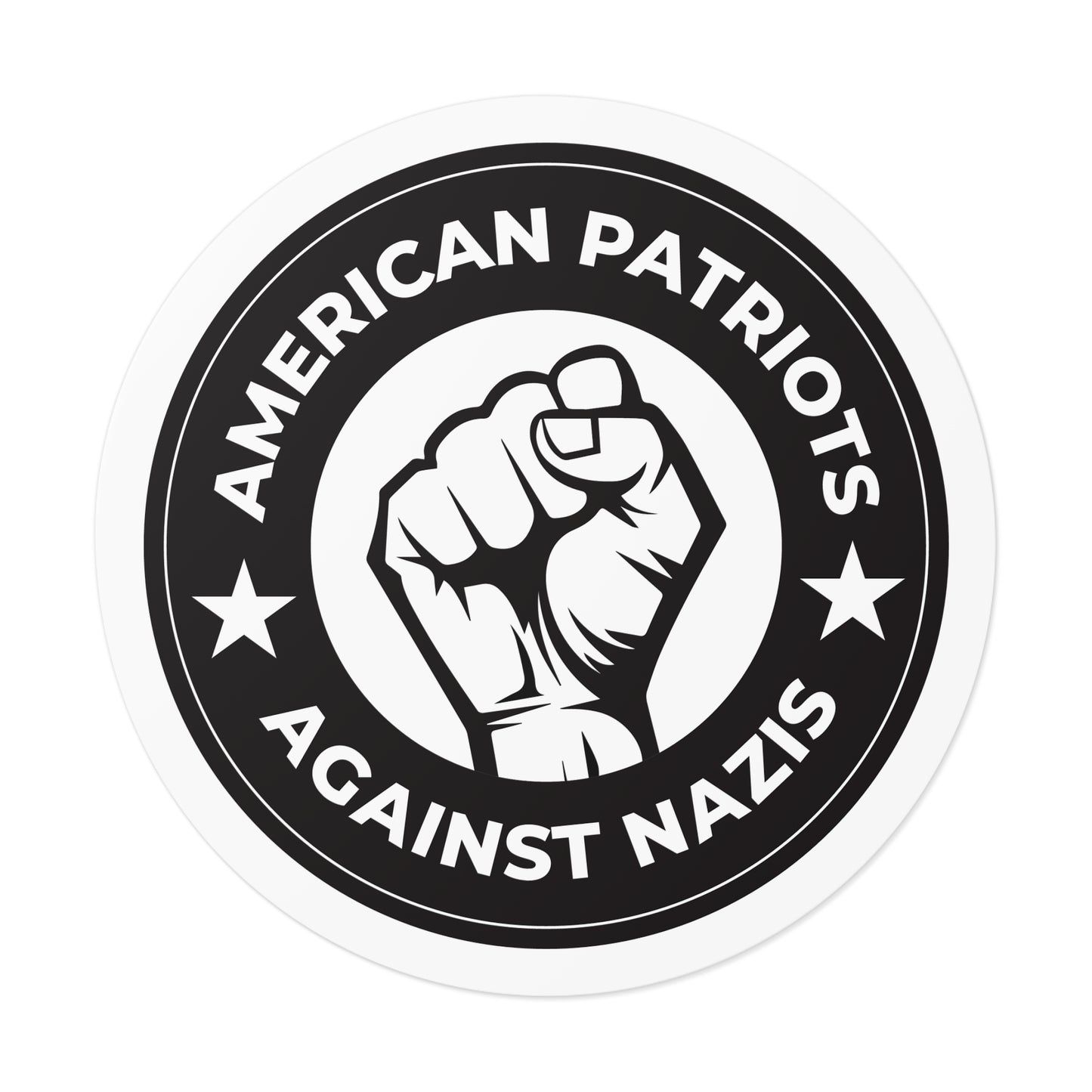 American Patriots Against Nazis - Round Vinyl Stickers - Free Oppression