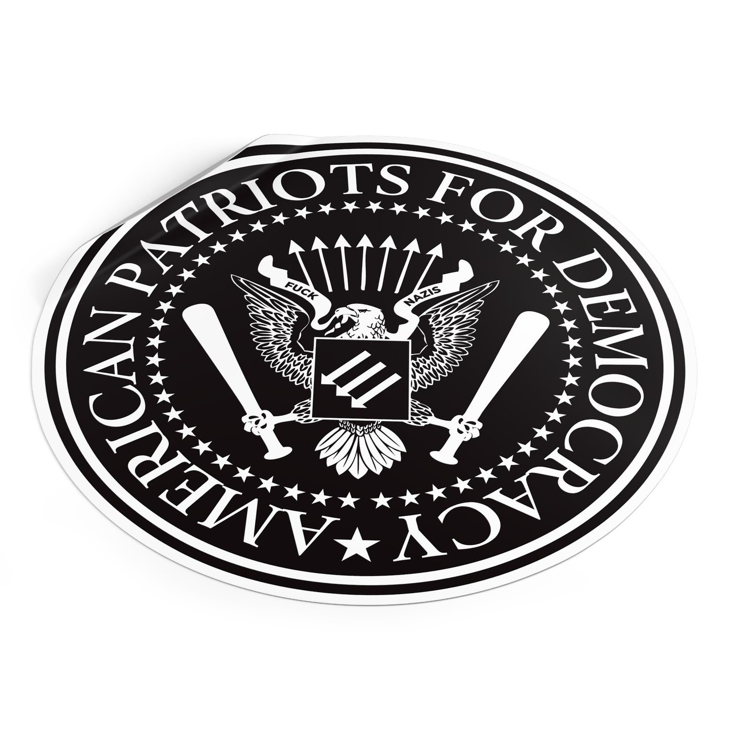 American Patriots For Democracy - Round Vinyl Stickers