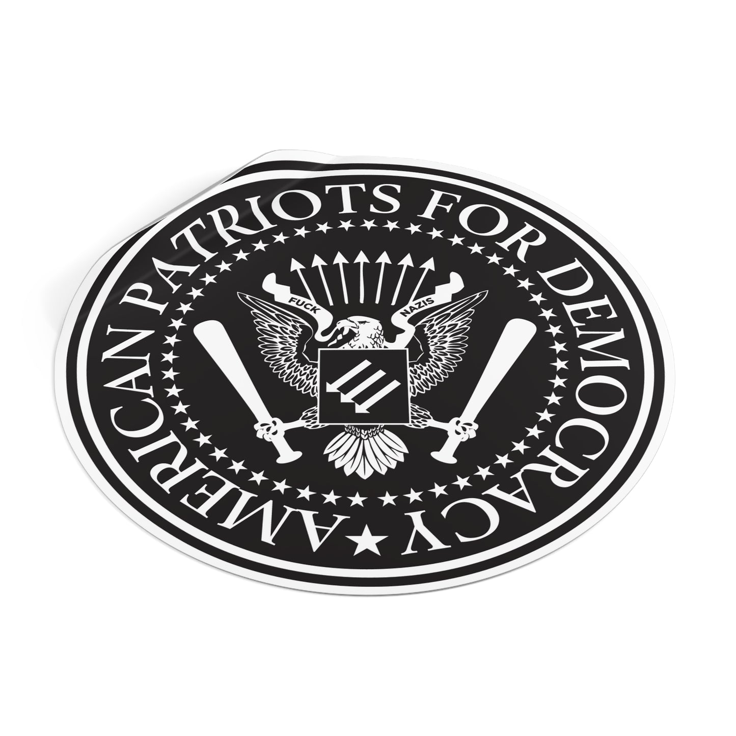 American Patriots For Democracy - Round Vinyl Stickers