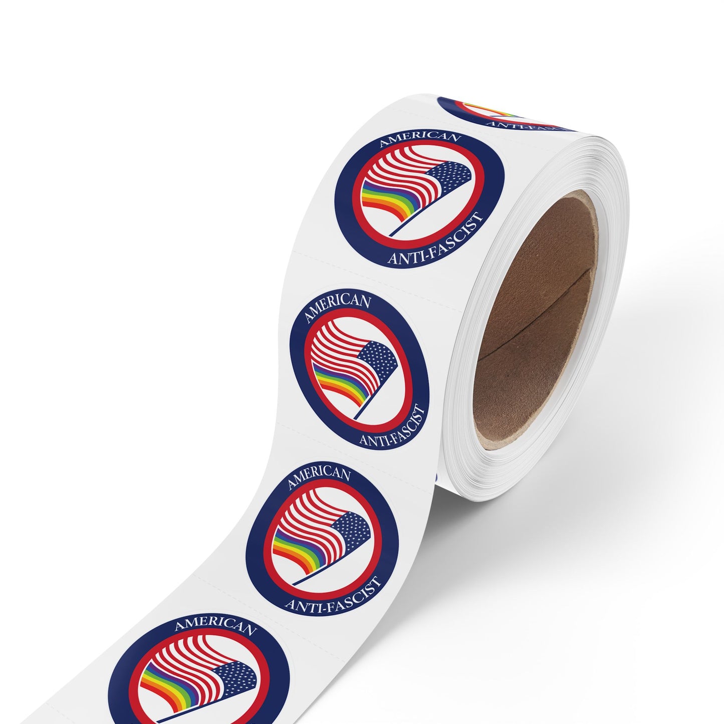 American Anti-Fascist Round Sticker Label Rolls