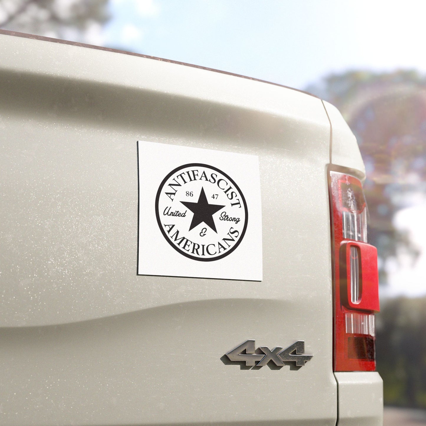 Antifascist Americans - Car Magnet - United & Strong No Kings Protest Bumper Sign