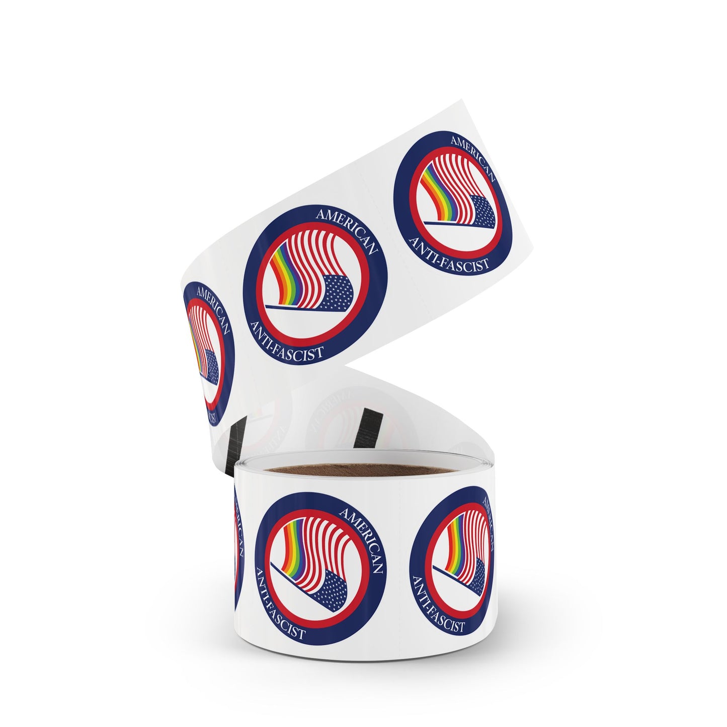 American Anti-Fascist Round Sticker Label Rolls