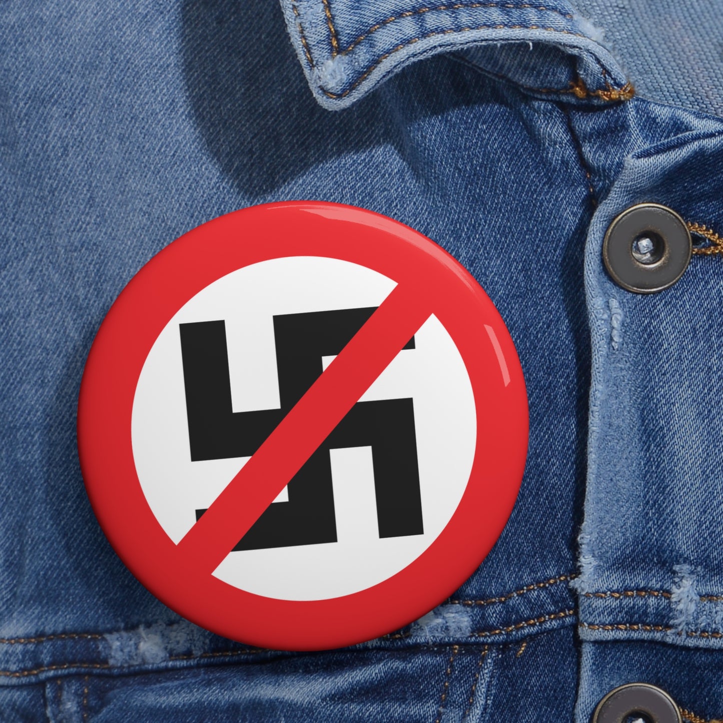 Anti-Nazi Pin Button – Pro-Democracy Activist Badge – Anti-Fascist Resistance Lapel Pin for Jackets, Backpacks & Protest Gear
