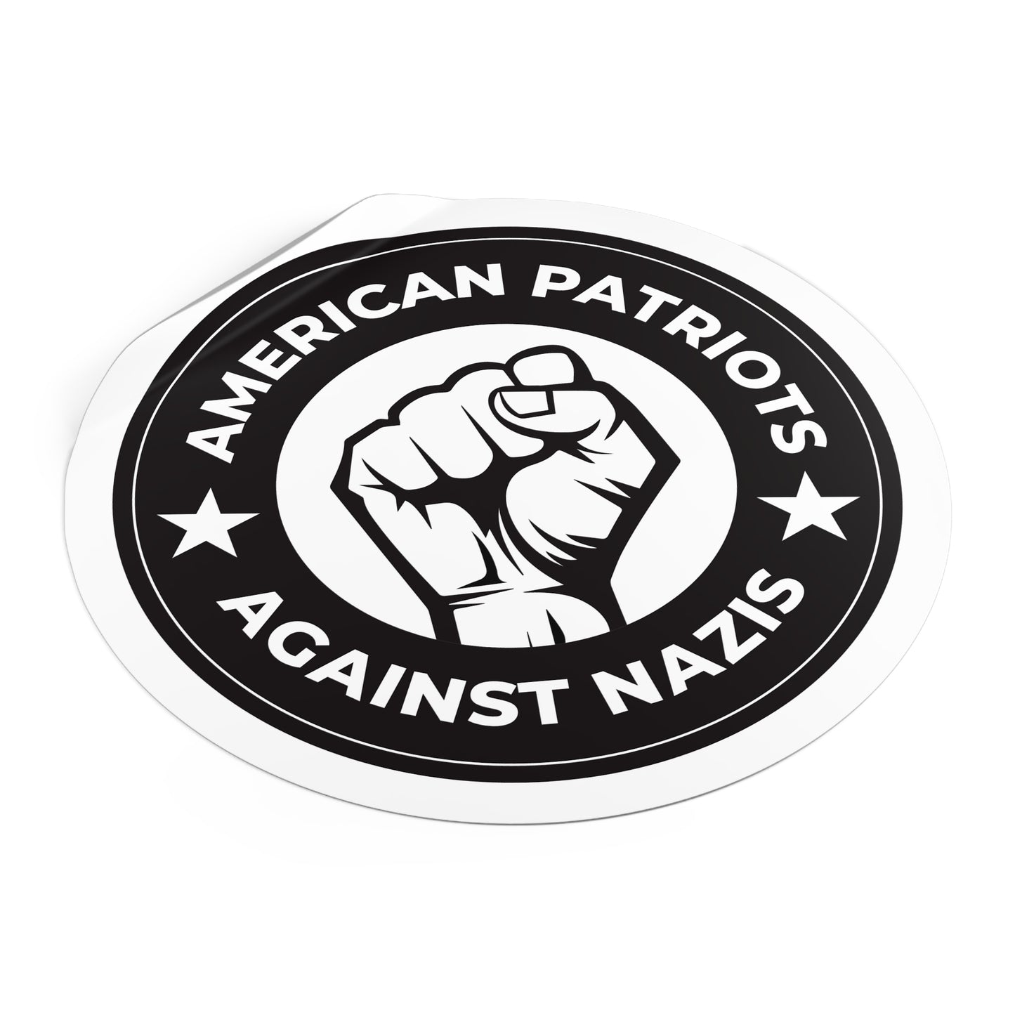 American Patriots Against Nazis - Round Vinyl Stickers - Free Oppression