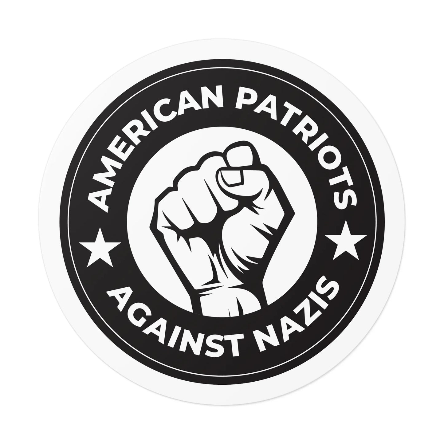 American Patriots Against Nazis - Round Vinyl Stickers - Free Oppression