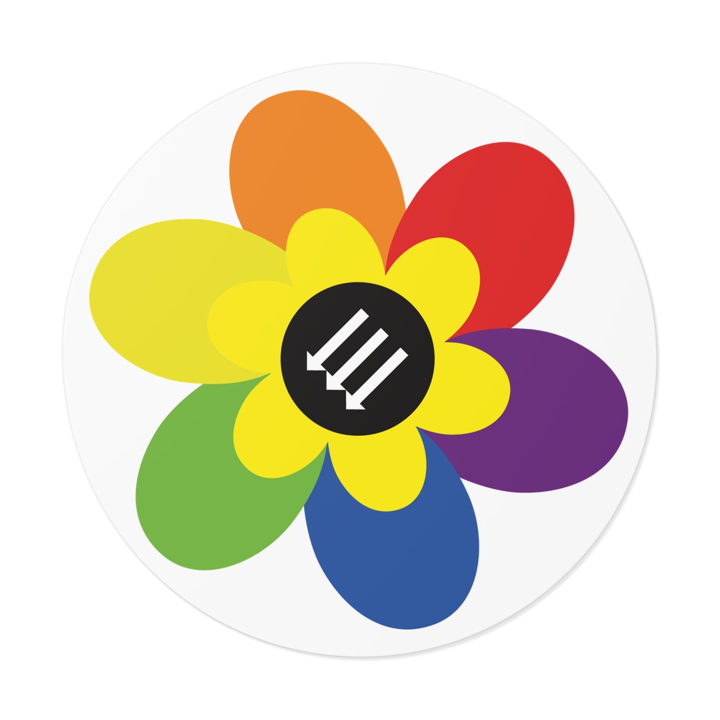Flower Power - Round Vinyl Stickers