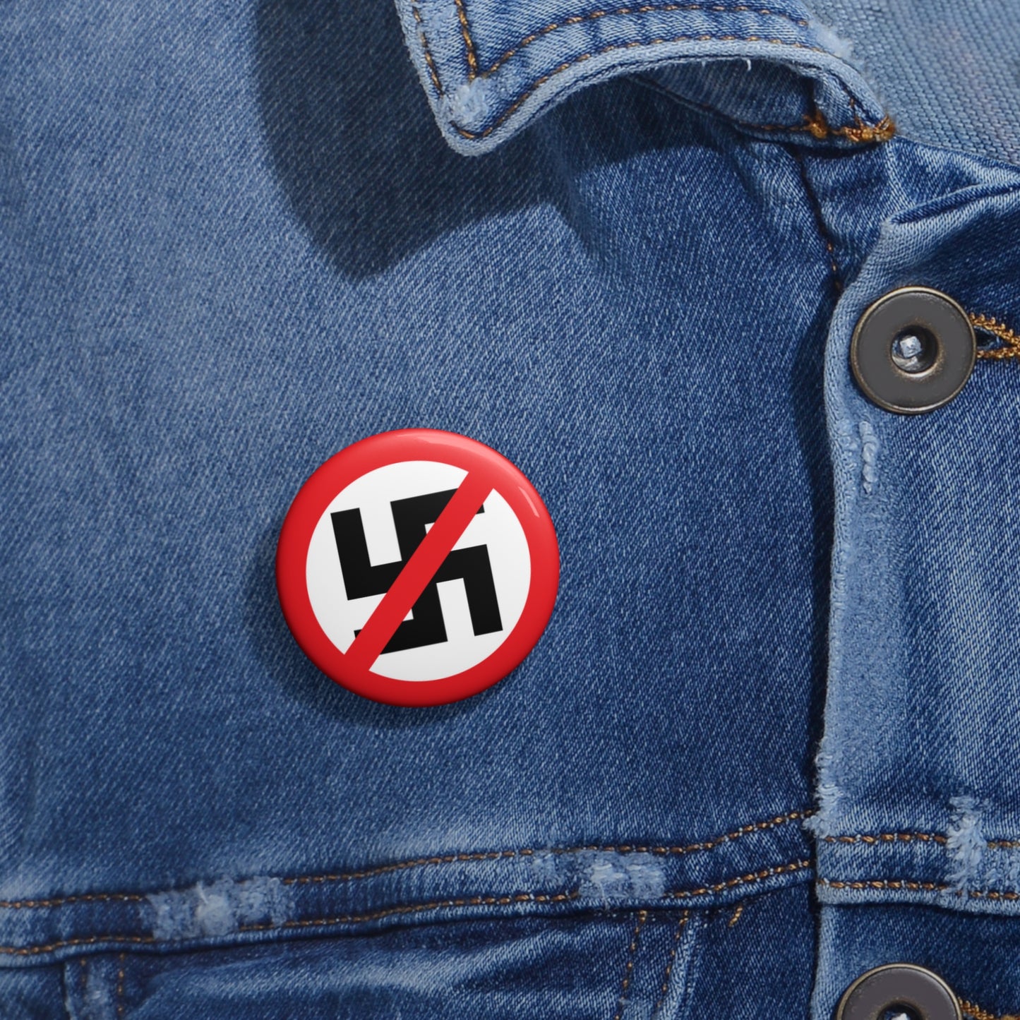 Anti-Nazi Pin Button – Pro-Democracy Activist Badge – Anti-Fascist Resistance Lapel Pin for Jackets, Backpacks & Protest Gear