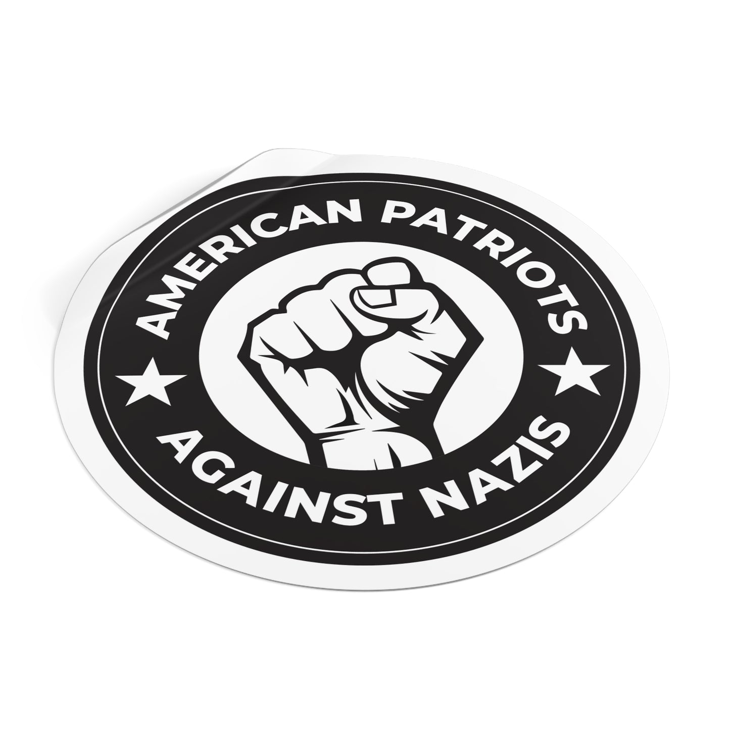 American Patriots Against Nazis - Round Vinyl Stickers - Free Oppression