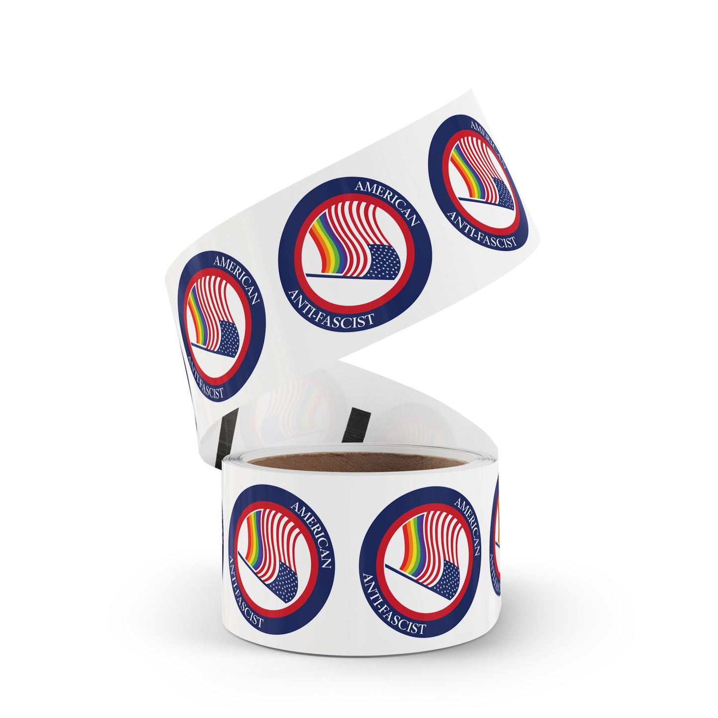 American Anti-Fascist Round Sticker Label Rolls