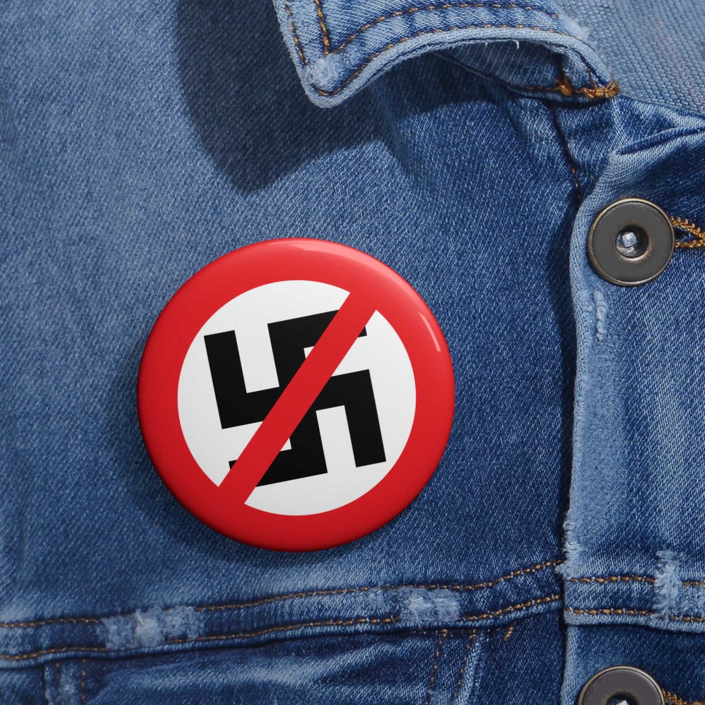 Anti-Nazi Pin Button – Pro-Democracy Activist Badge – Anti-Fascist Resistance Lapel Pin for Jackets, Backpacks & Protest Gear
