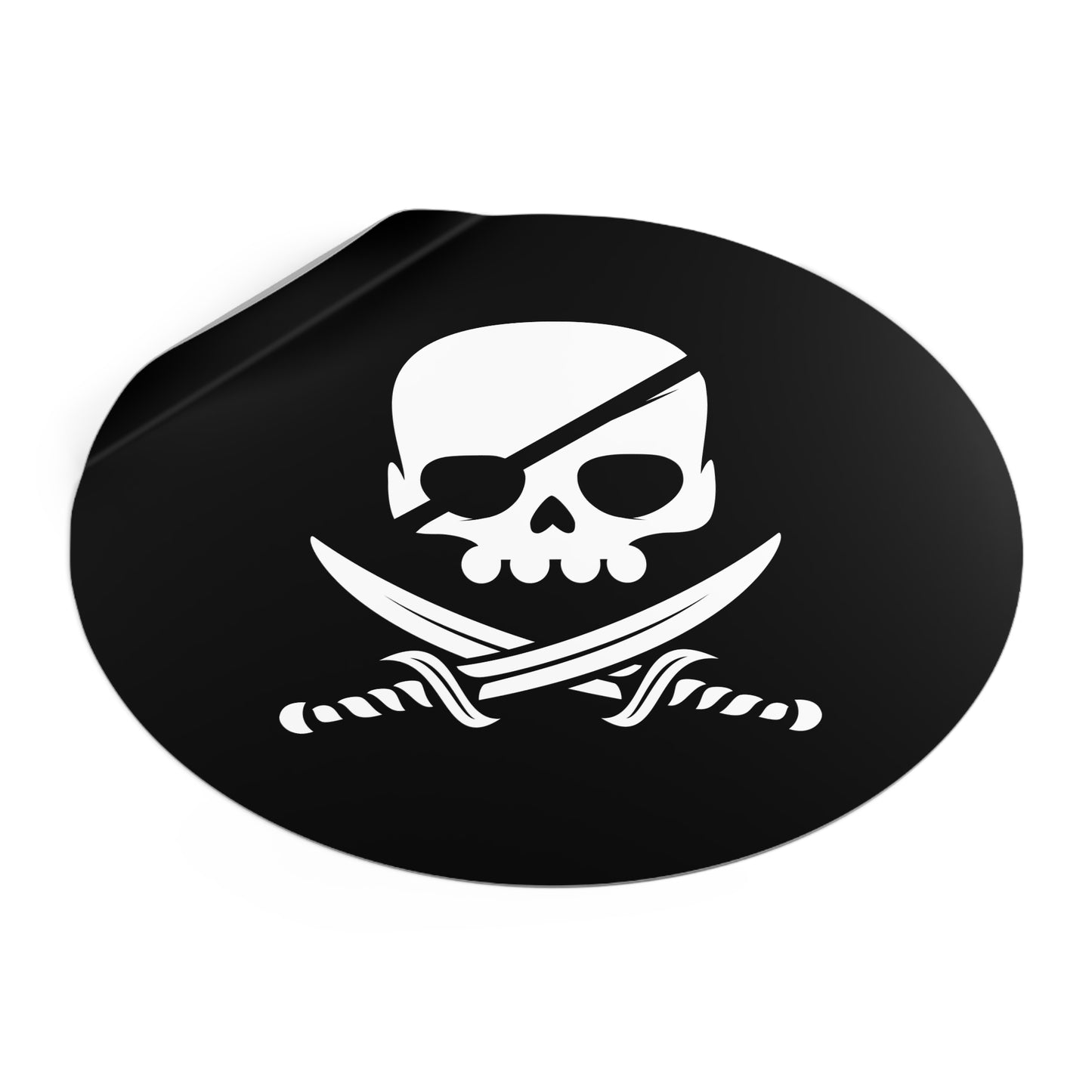 Autocollants ronds en vinyle Motif crâne de pirate