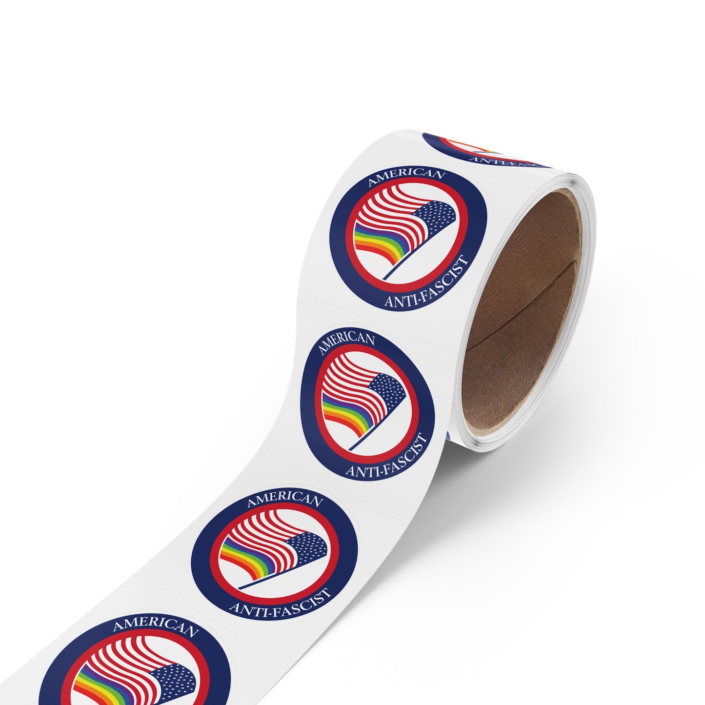 American Anti-Fascist Round Sticker Label Rolls
