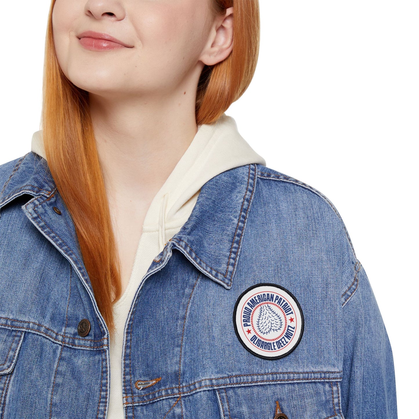 Proud American Patriot Oligargle Deez Nutz - Iron-On Patch