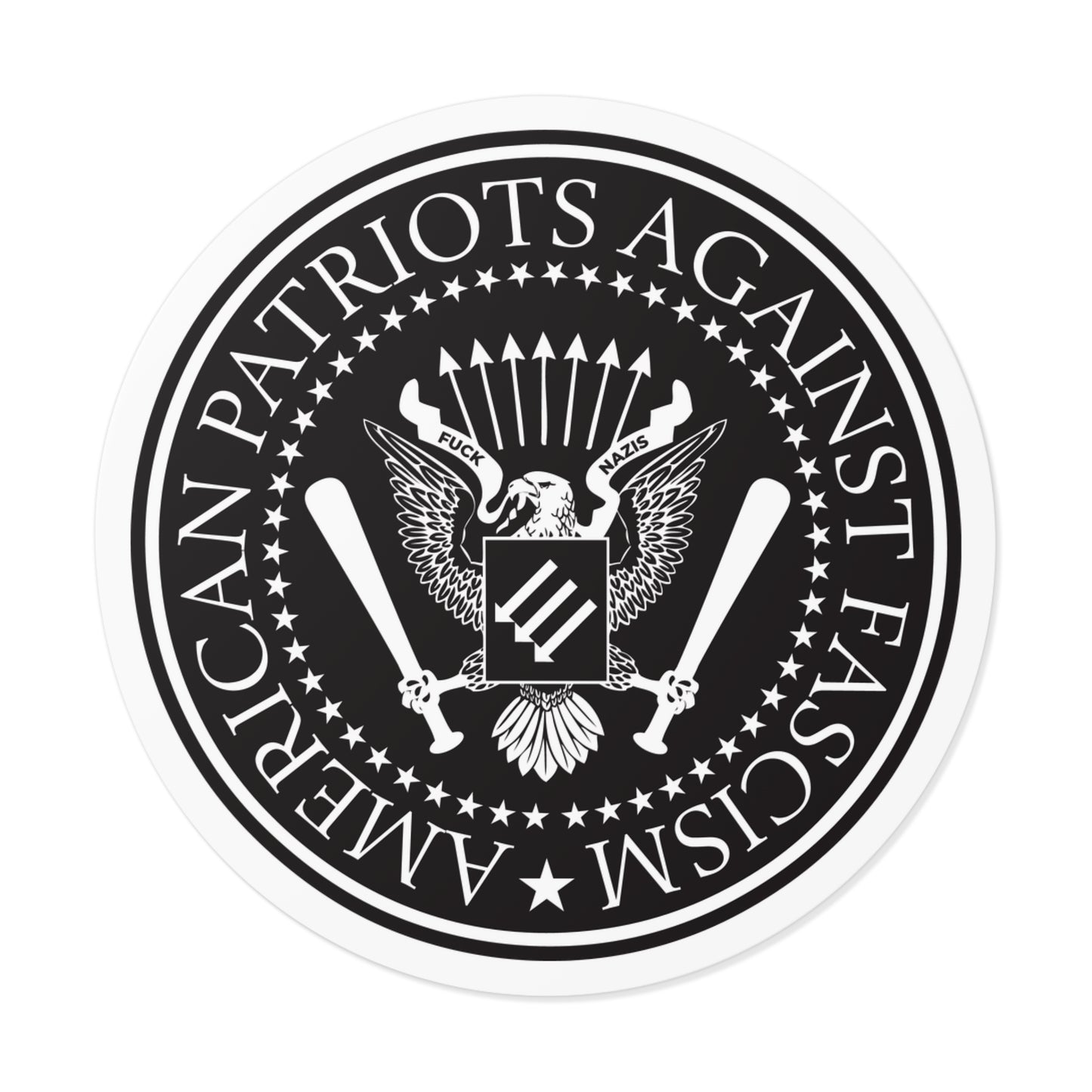 American Patriots Against Fascism - Round Vinyl Stickers