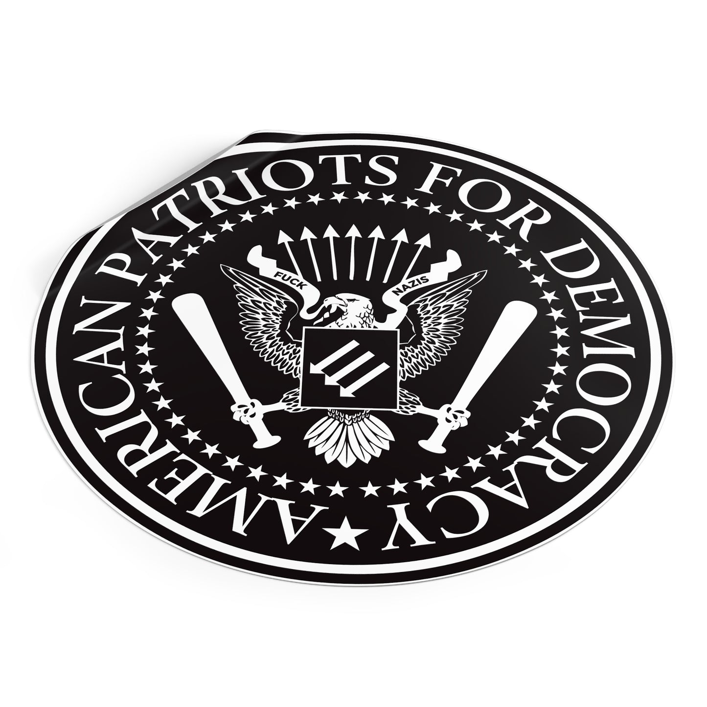 American Patriots For Democracy – Round Vinyl Sticker