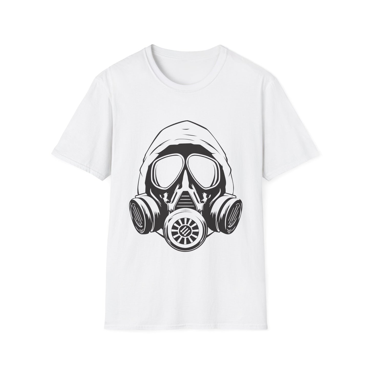 Hooded Antifa Gasmask Three Arrows T-shirt