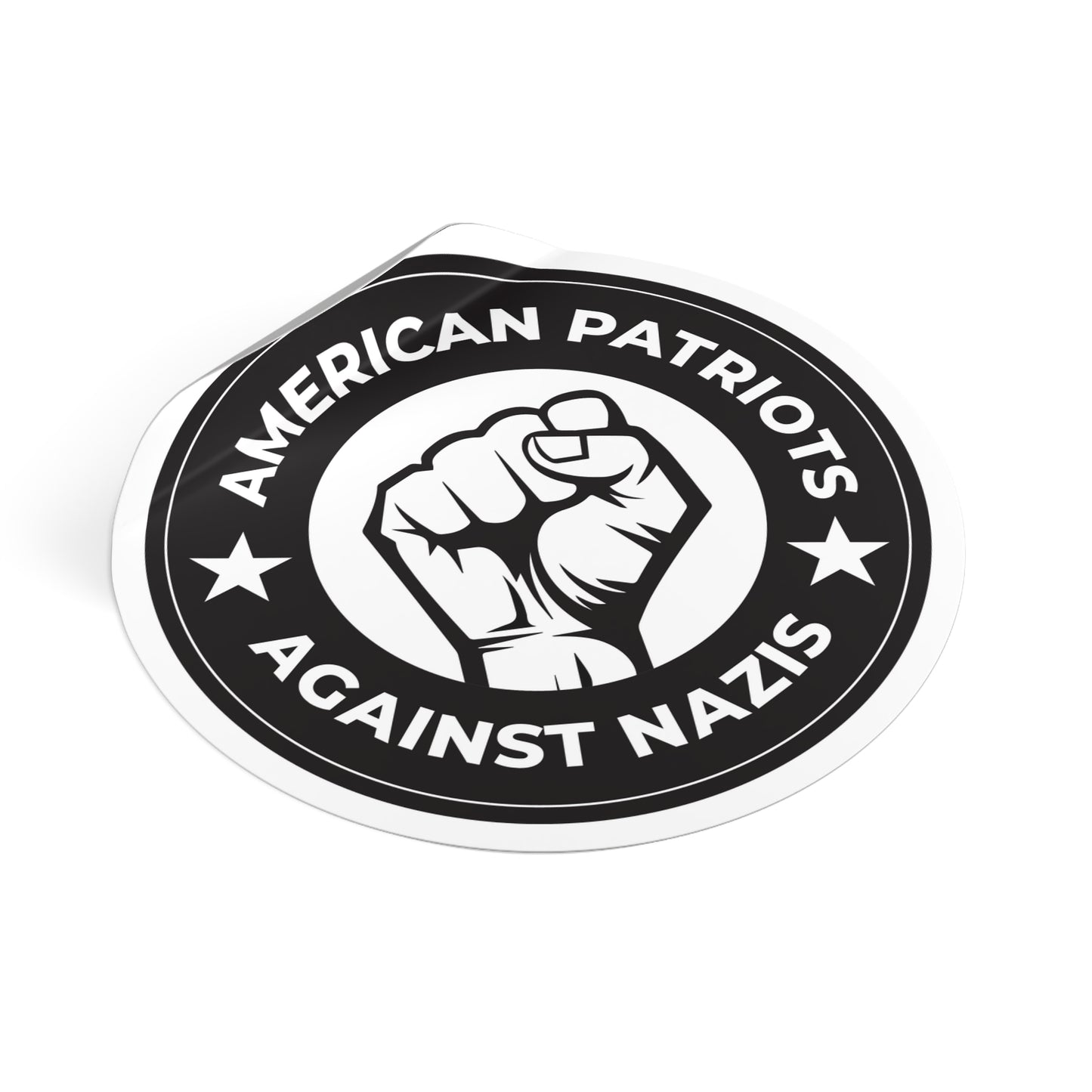 American Patriots Against Nazis - Round Vinyl Stickers - Free Oppression
