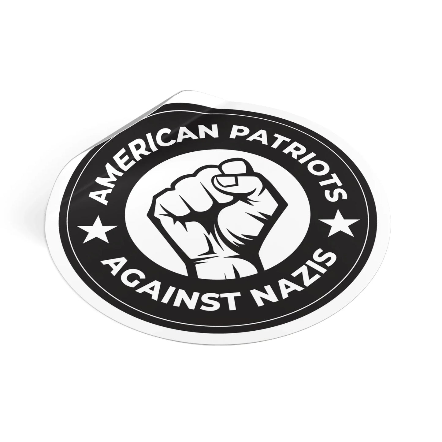 American Patriots Against Nazis - Round Vinyl Stickers - Free Oppression