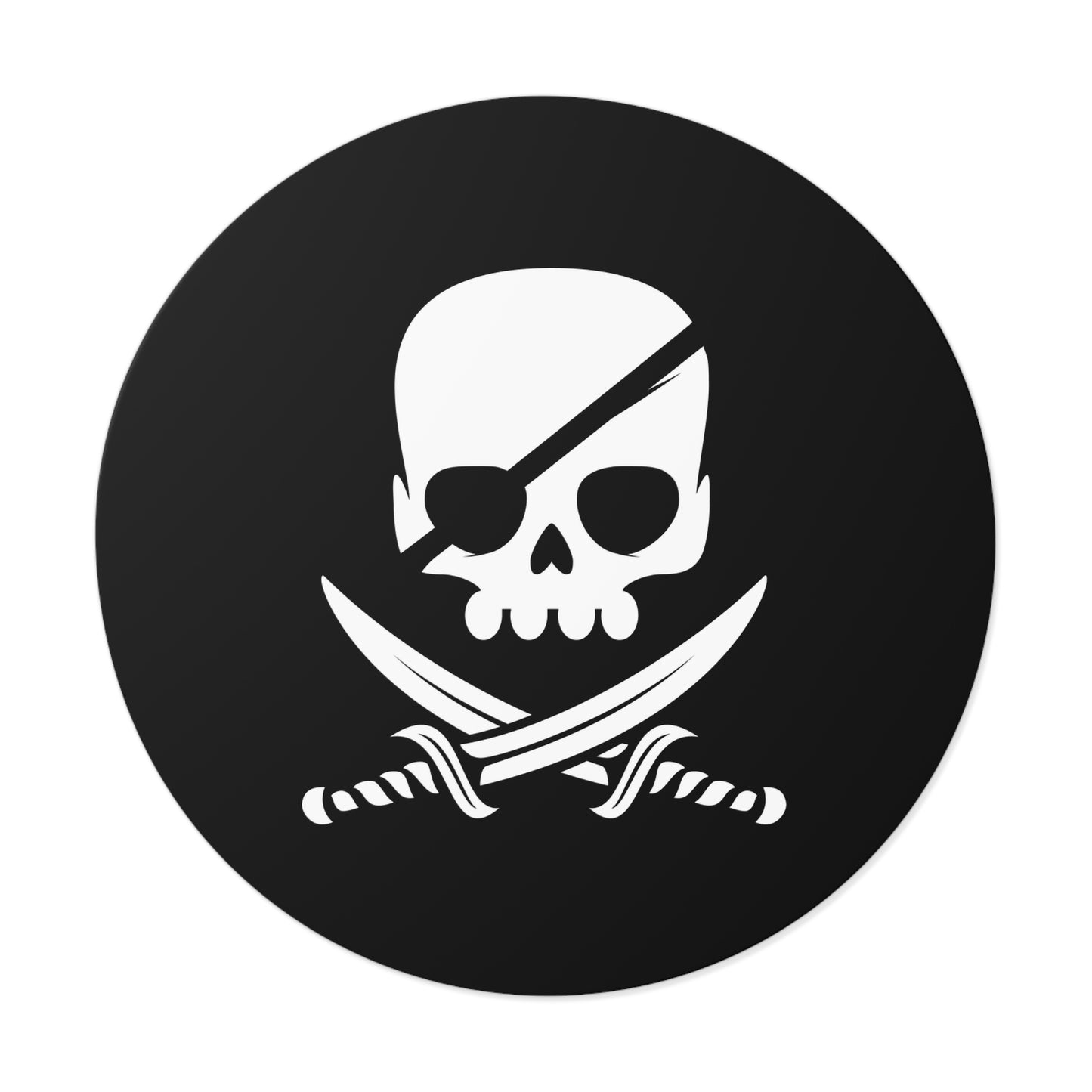 Autocollants ronds en vinyle Motif crâne de pirate