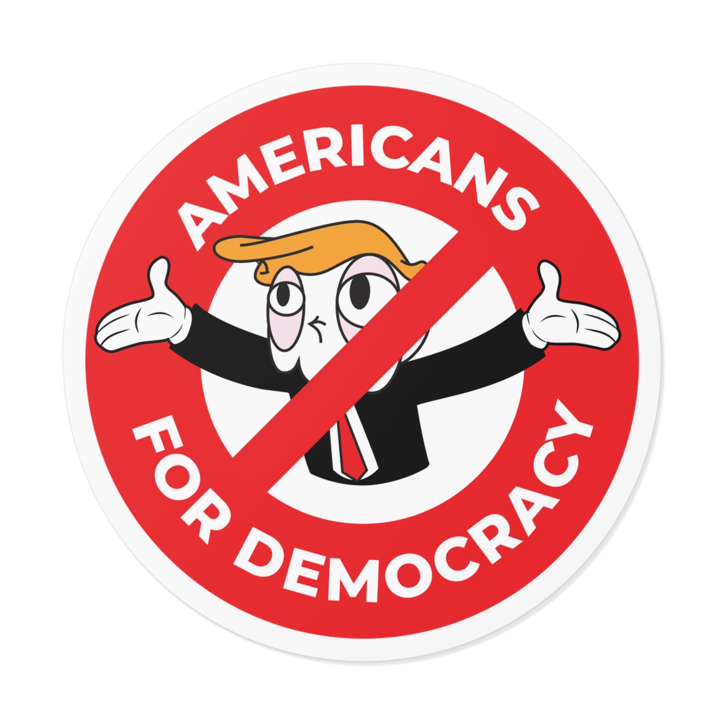 Americans For Democracy - Round Vinyl Stickers
