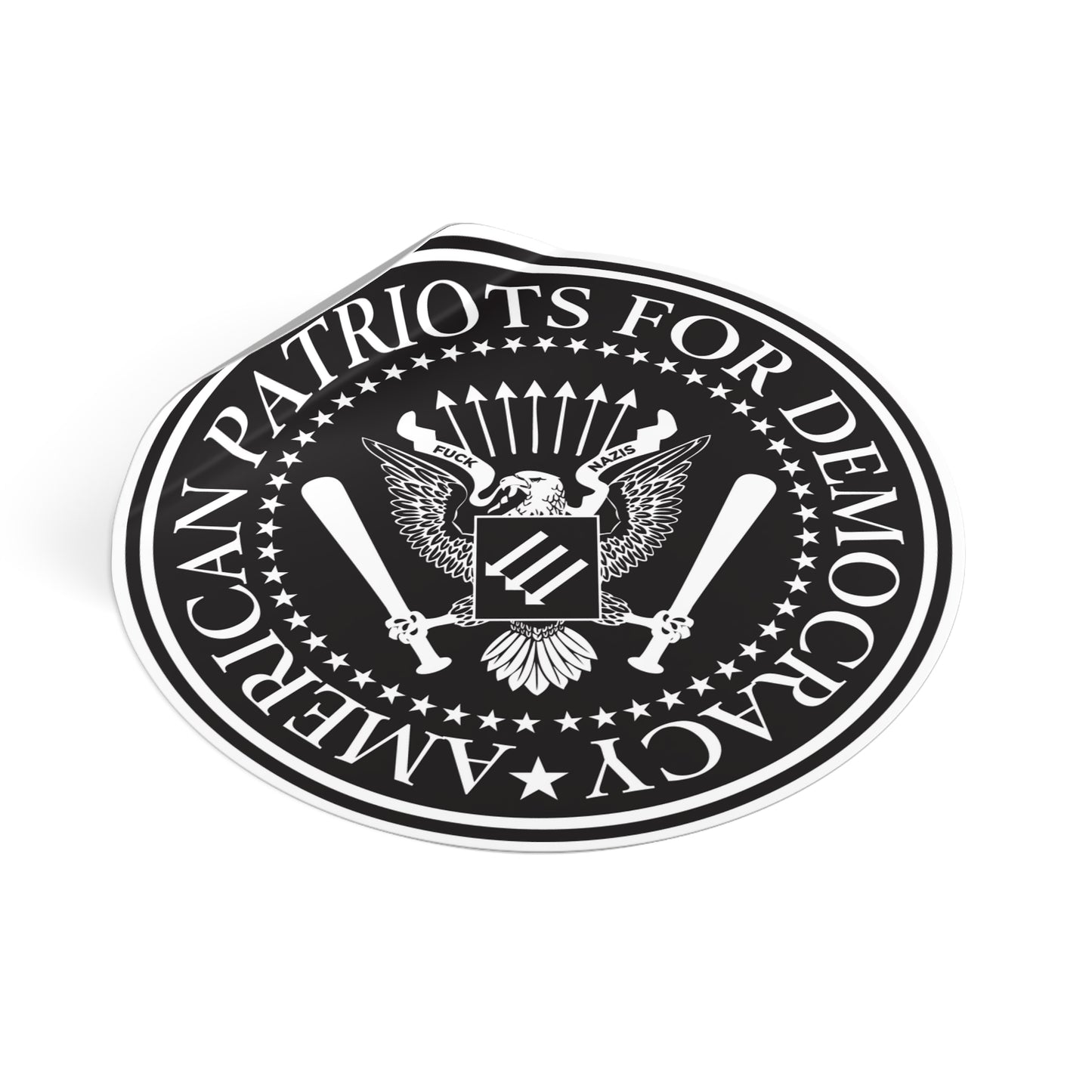 American Patriots For Democracy - Round Vinyl Stickers