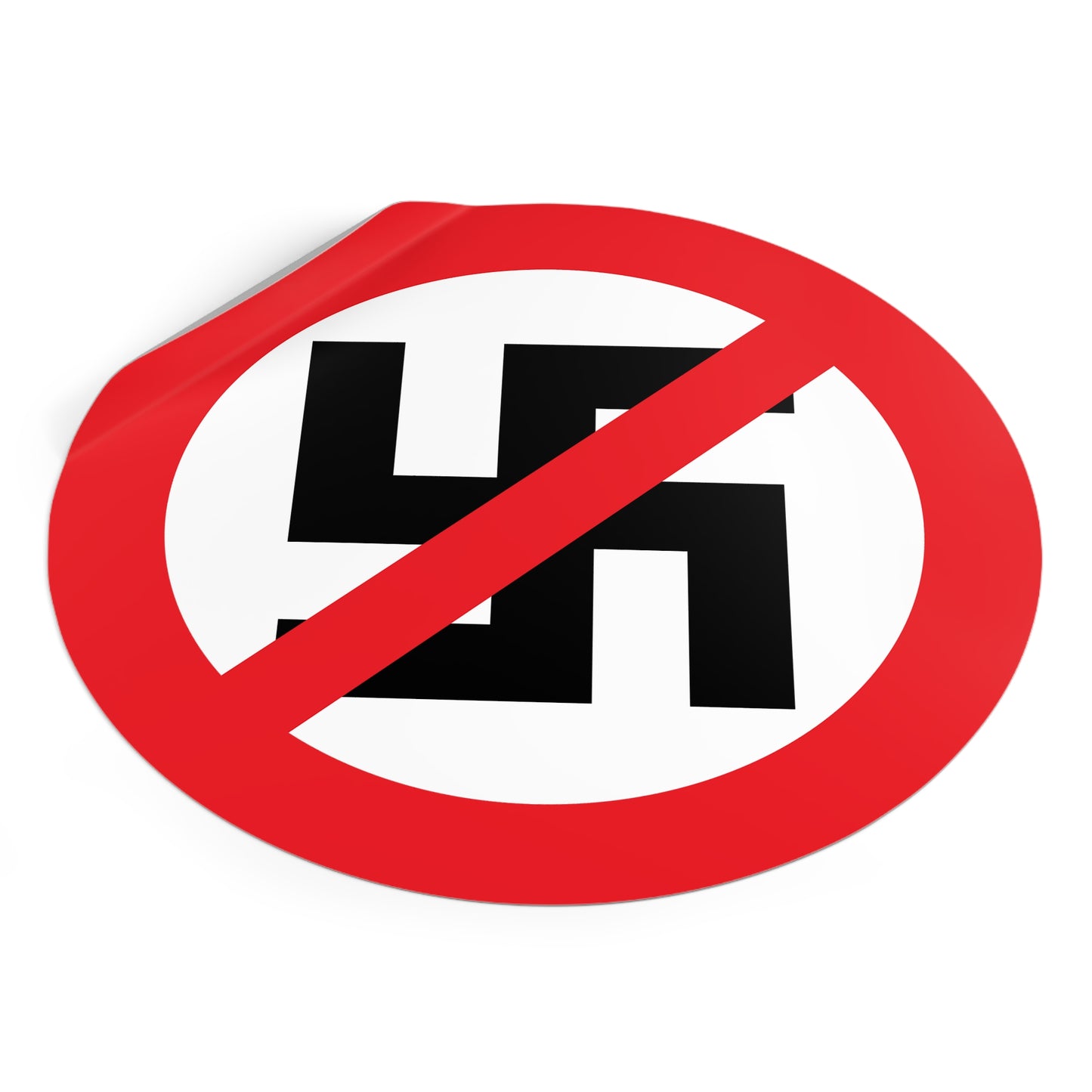 Anti-Nazi Vinyl Sticker – Round Weatherproof Political Decal for Activists – Anti-Fascist, Pro-Democracy Resistance Sticker for Cars, Laptops & More