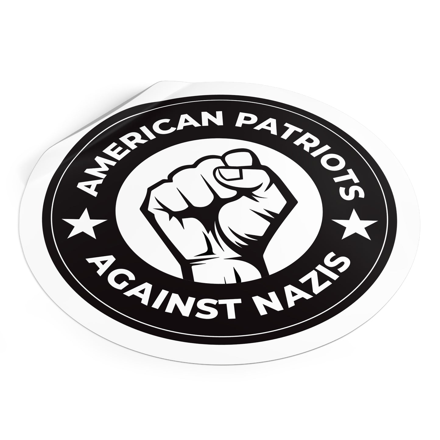 American Patriots Against Nazis - Round Vinyl Stickers - Free Oppression