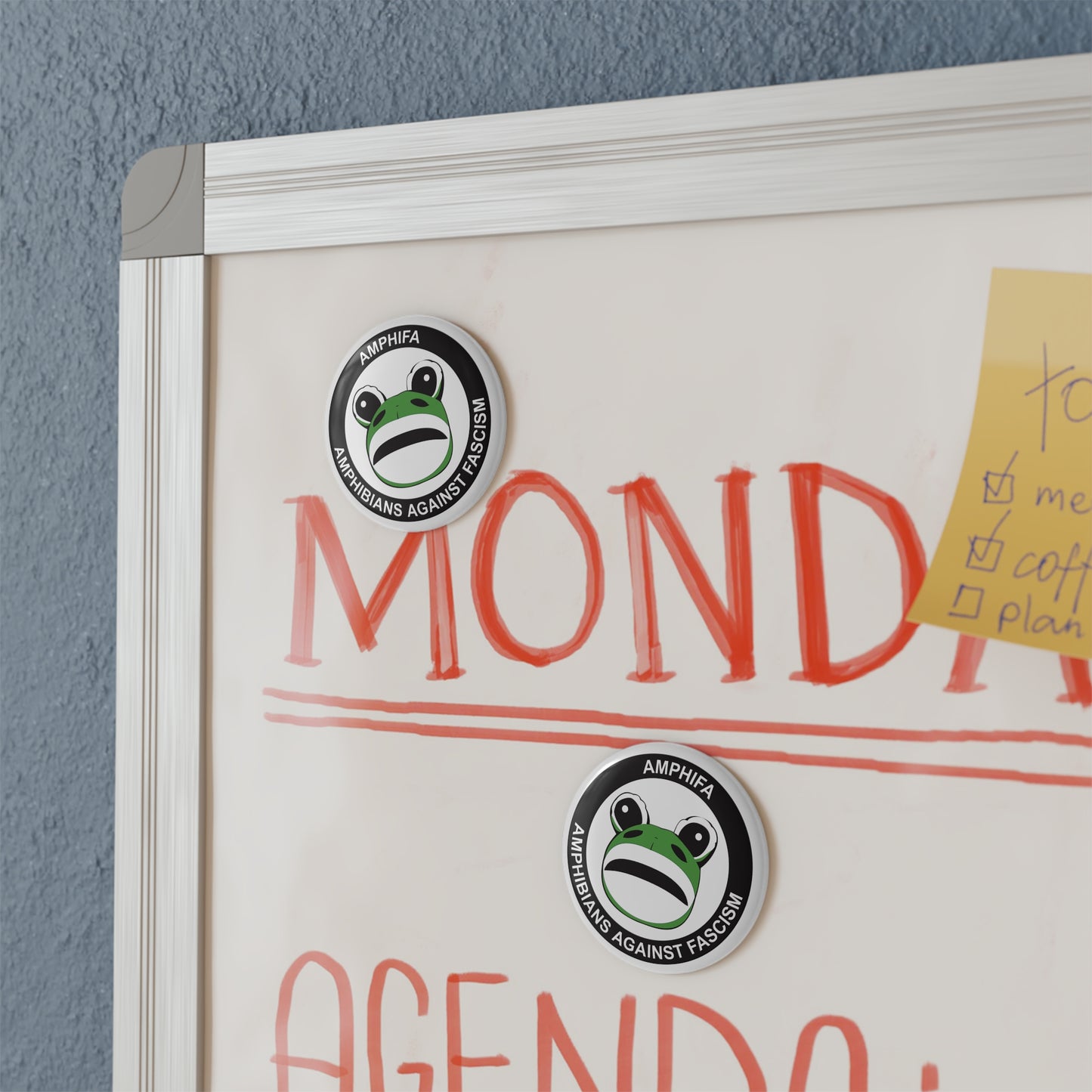 Amphifa Amphibians Against Fascism - Round Button Magnet - 1 & 10 pcs