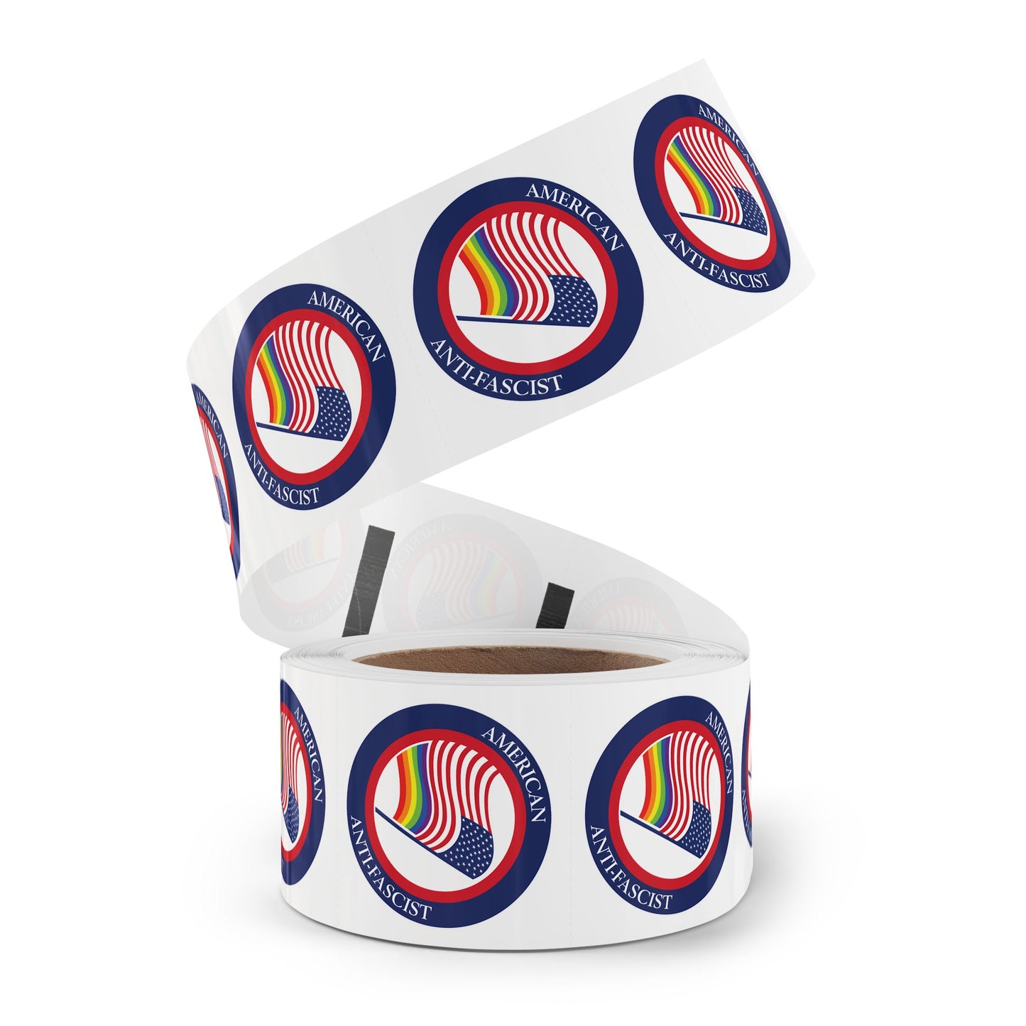 American Anti-Fascist Round Sticker Label Rolls