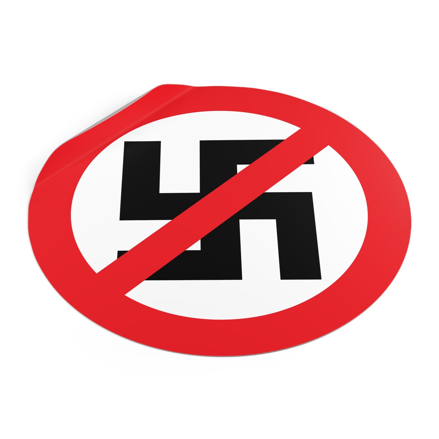 Anti-Nazi Vinyl Sticker – Round Weatherproof Political Decal for Activists – Anti-Fascist, Pro-Democracy Resistance Sticker for Cars, Laptops & More