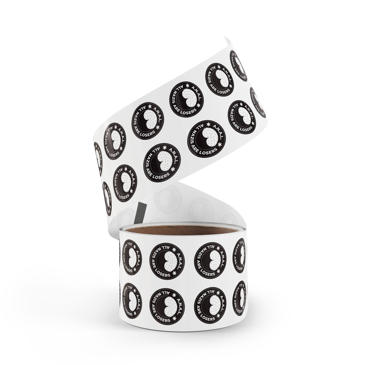 All Nazis Are Losers A.N.A.L. Round Sticker Label Rolls
