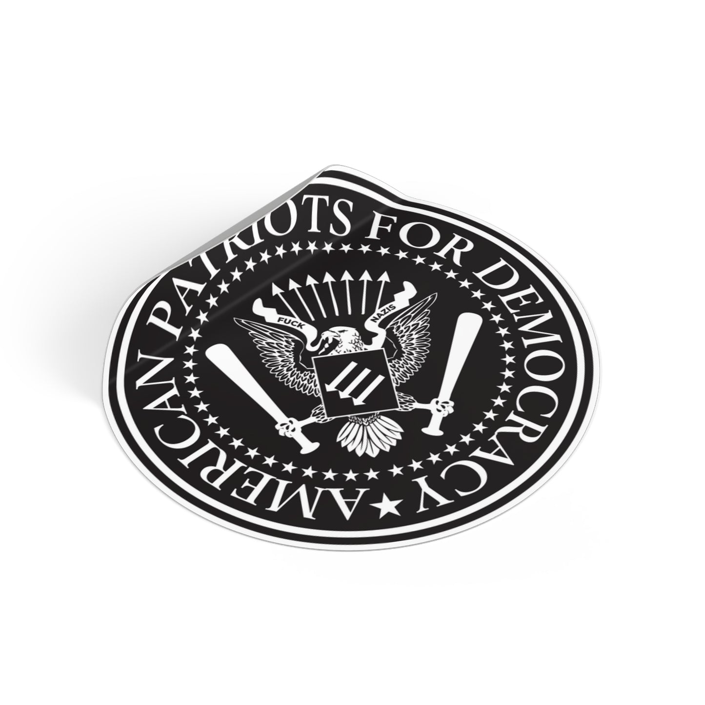 American Patriots For Democracy - Round Vinyl Stickers