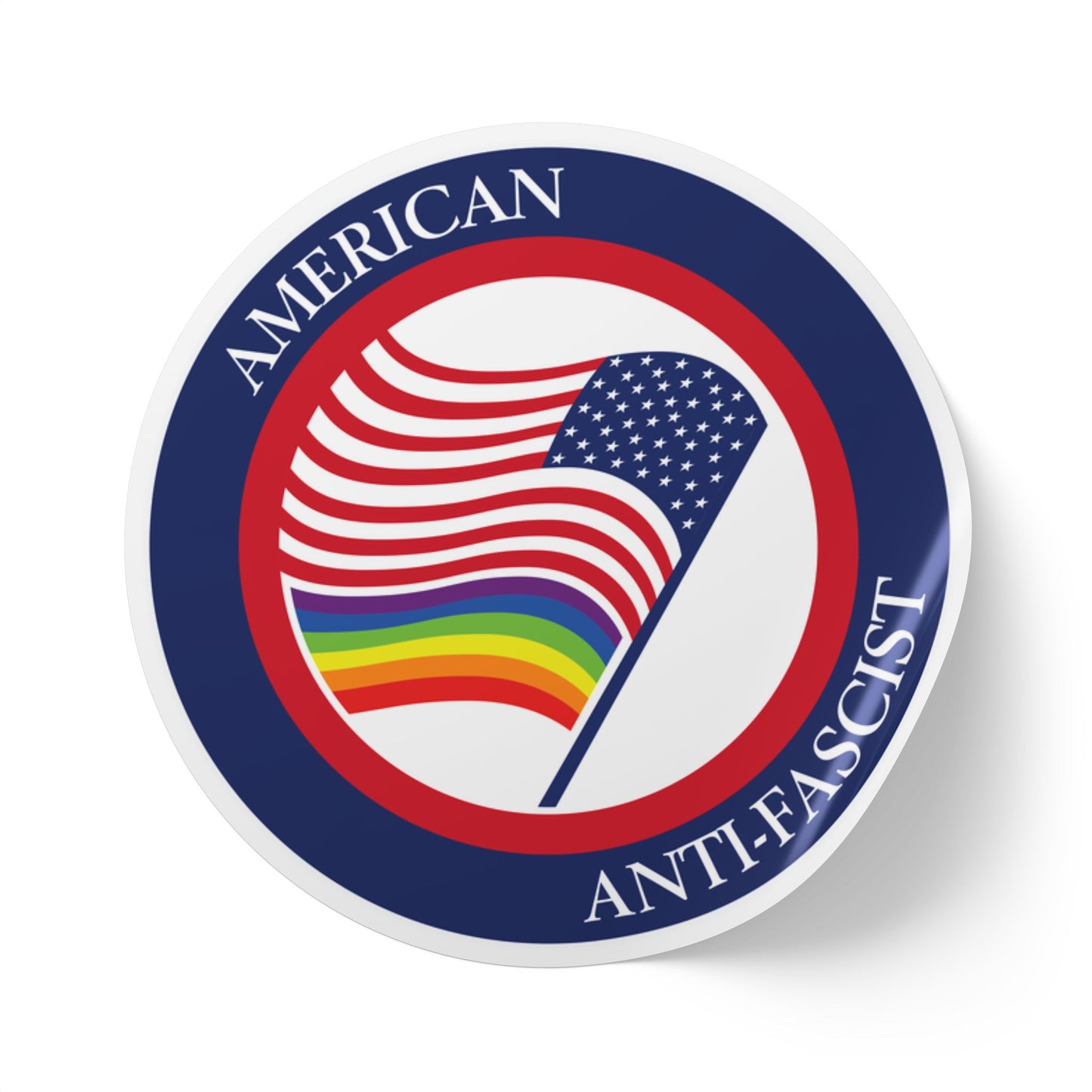 American Anti-Fascist Round Sticker Label Rolls