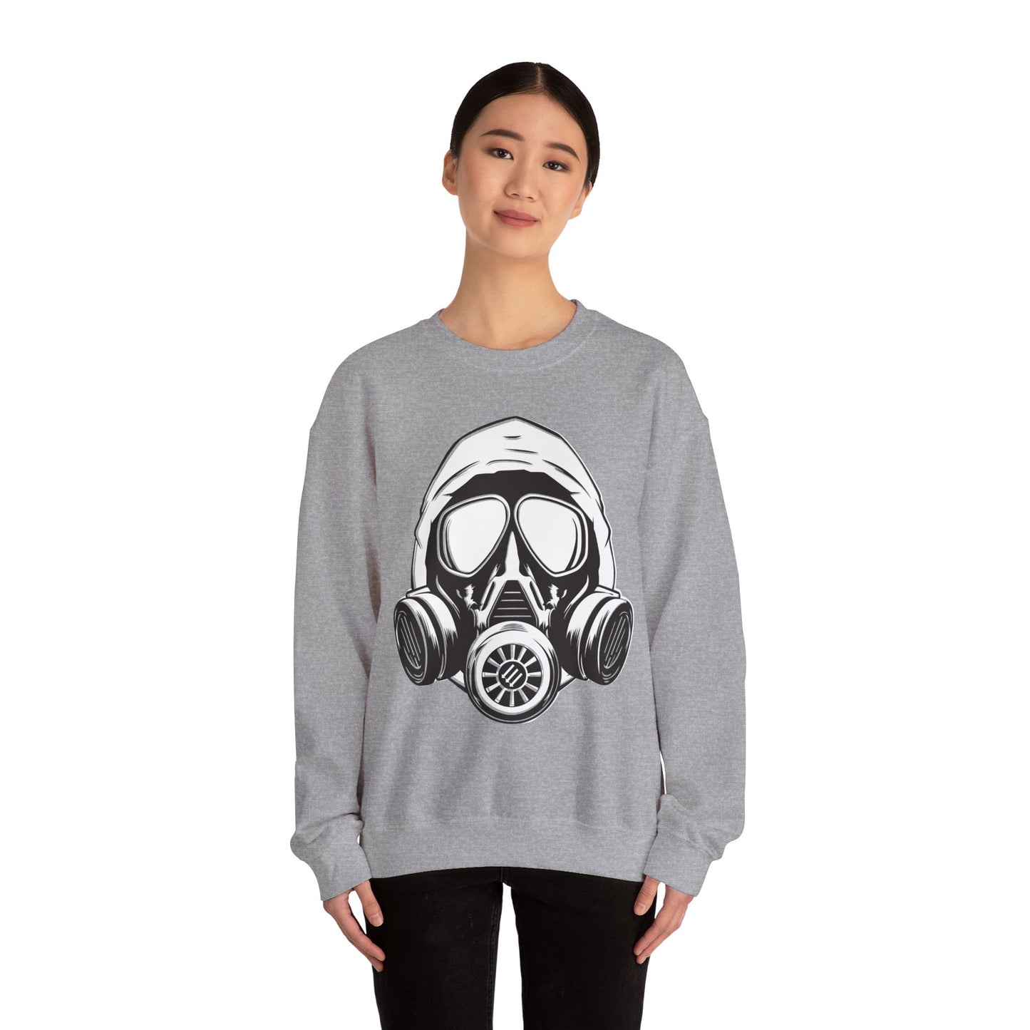 Hooded Antifa Gasmask Three Arrows - Sweatshirt