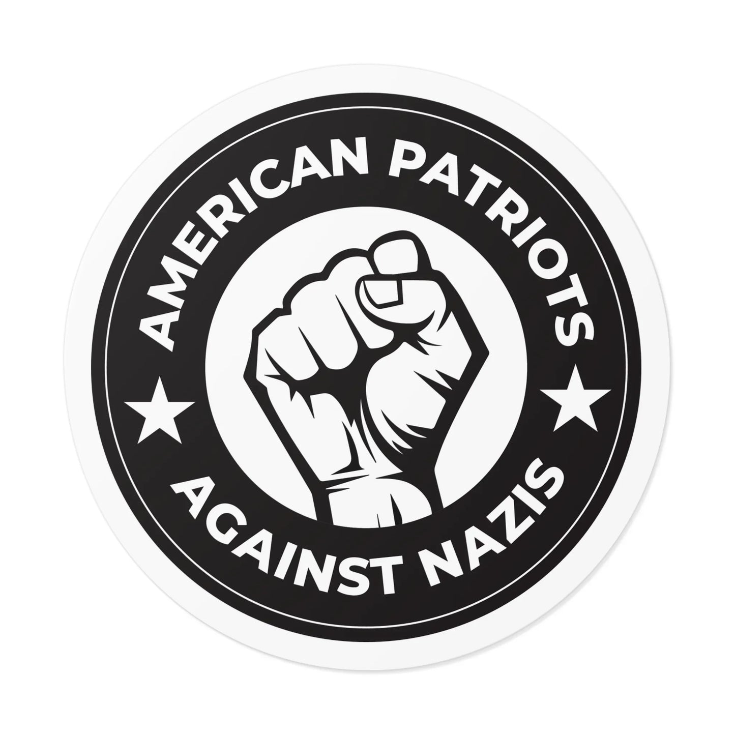 American Patriots Against Nazis - Round Vinyl Stickers - Free Oppression